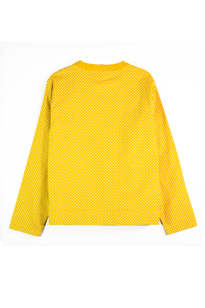 Polka Dot Tie-Front Top - Yellow