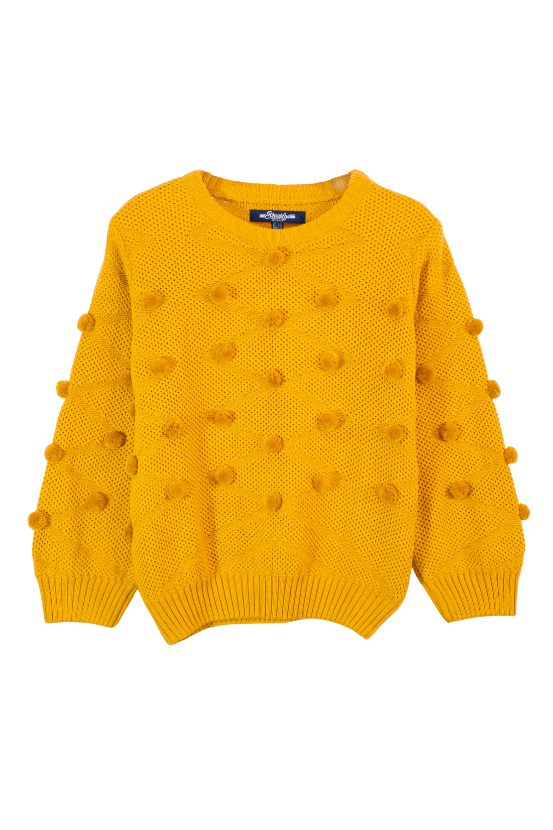 Pom-Pom Textured Sweater - Mustard
