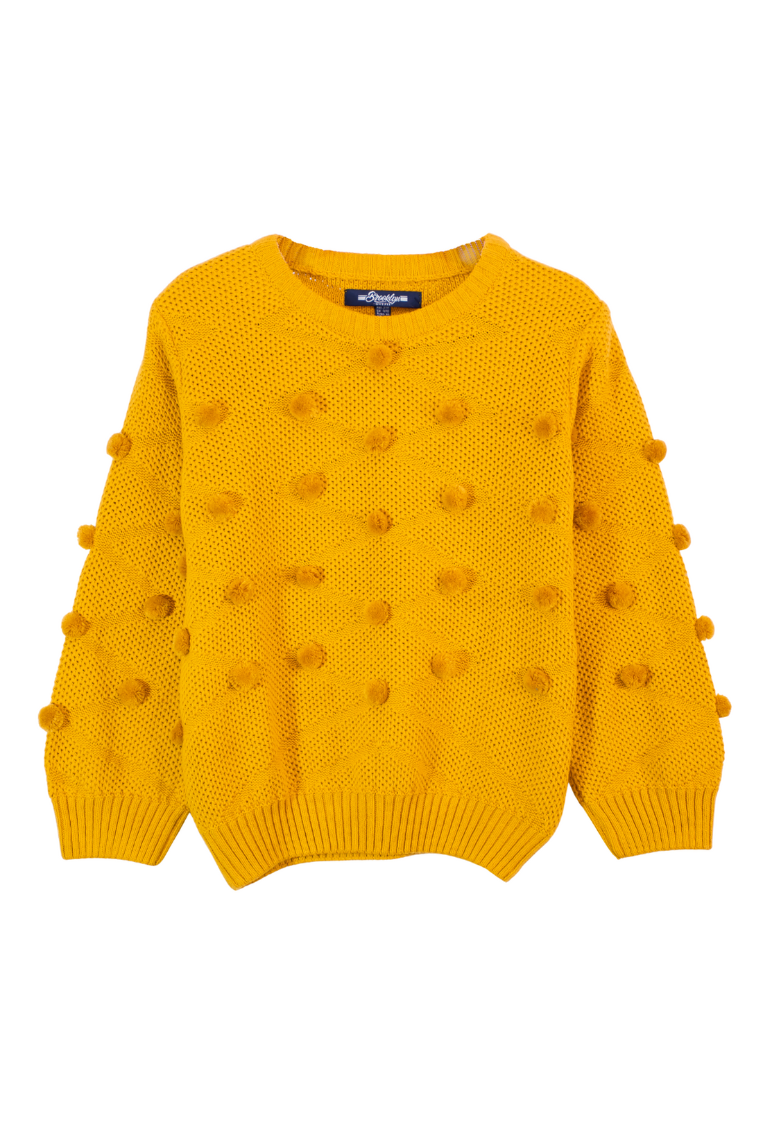 Pom-Pom Textured Sweater - Mustard