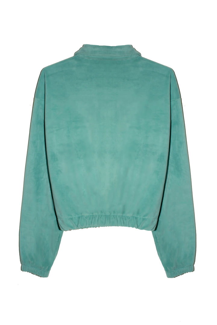 Women's Sage Green Cropped Shirt Jacket