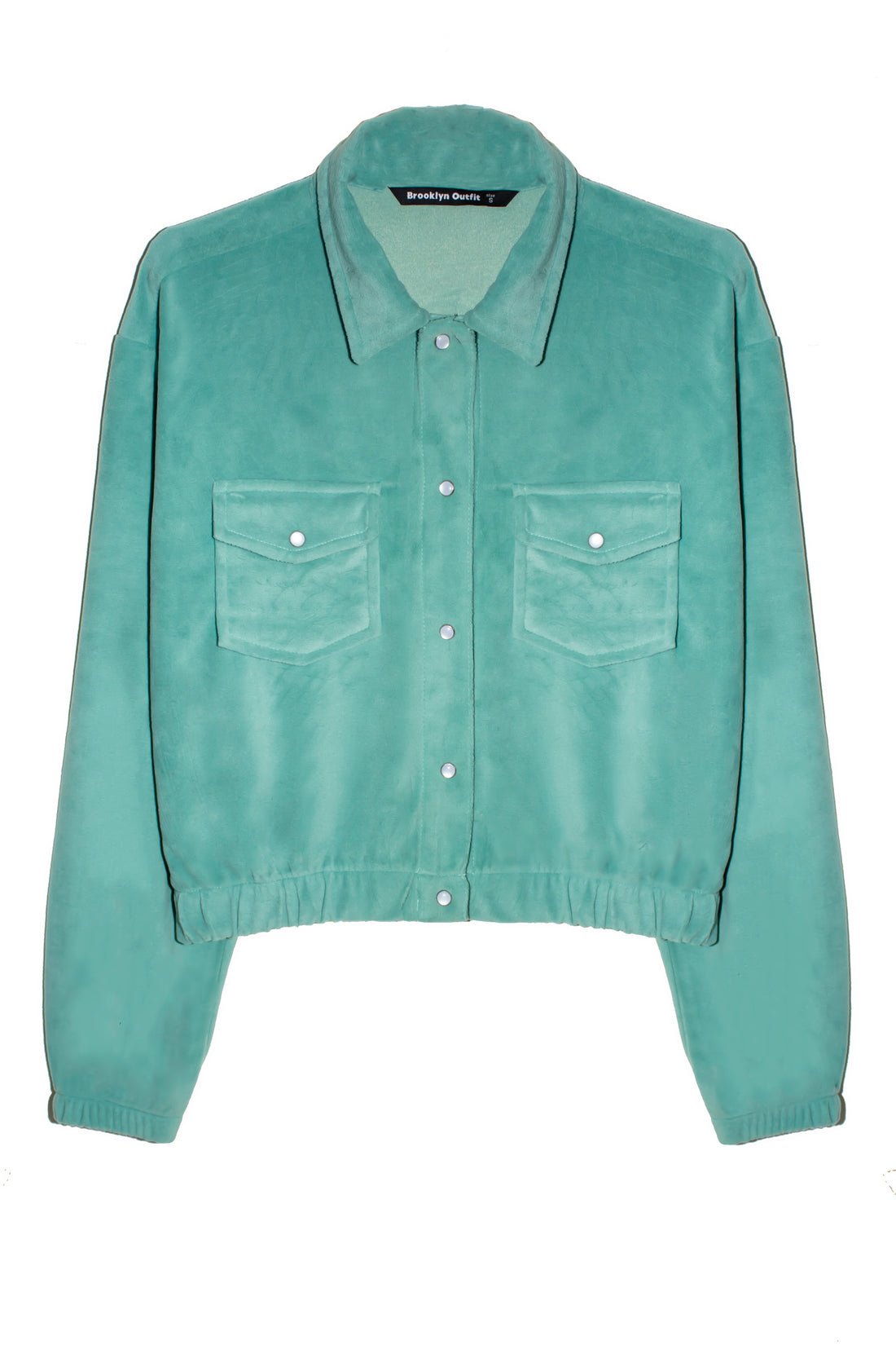 Women's Sage Green Cropped Shirt Jacket