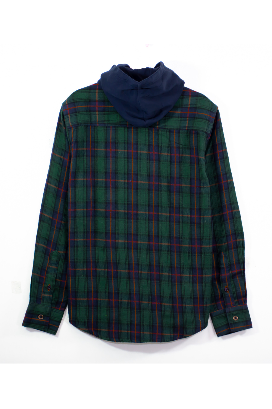 Hooded Plaid Shirt - Green
