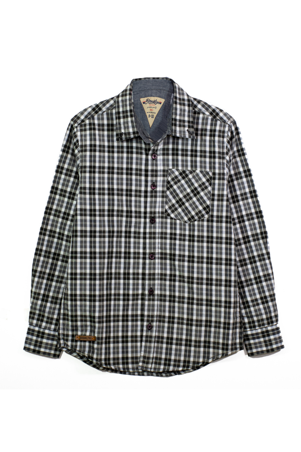 Gingham Check Shirt - Black