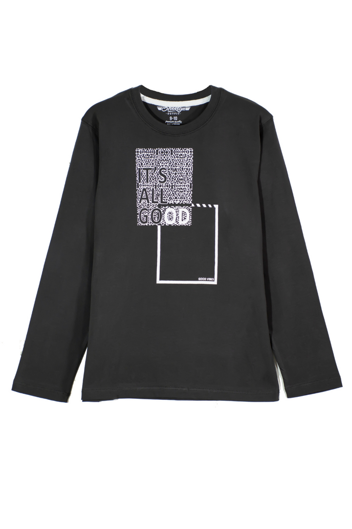 Graphic Long Sleeve Tee - Black