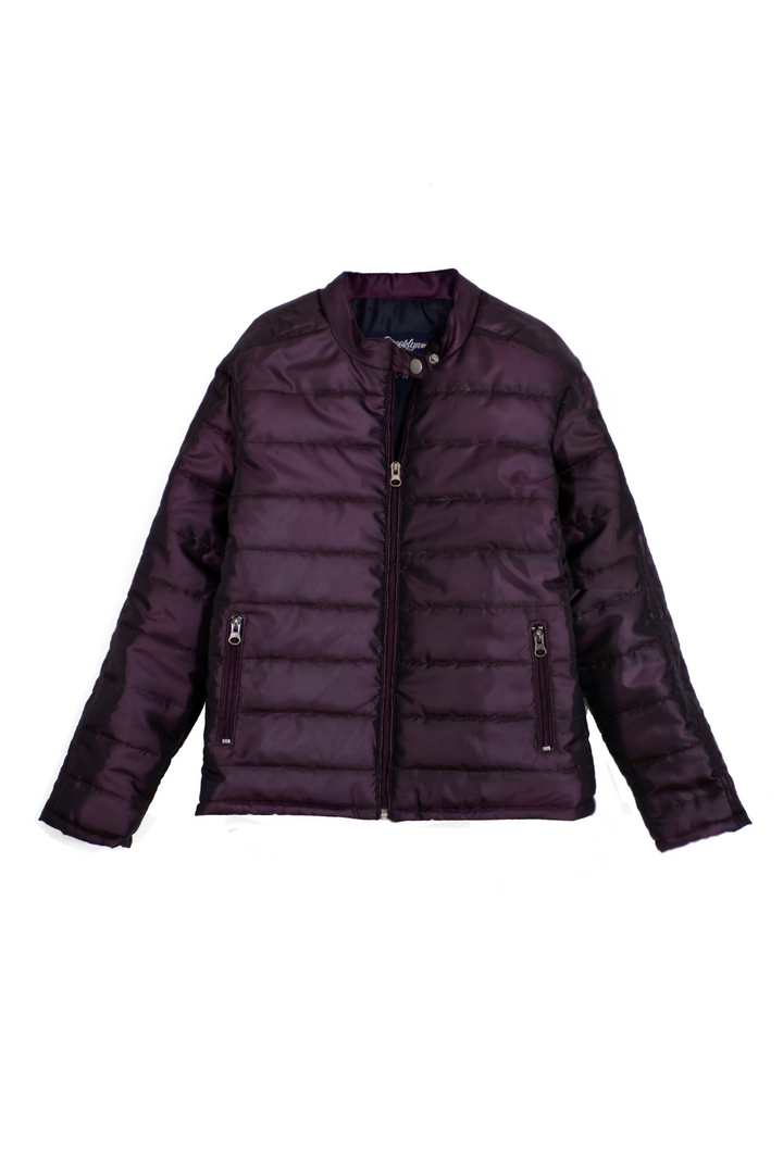 Quilted Puffer Jacket - Purple
