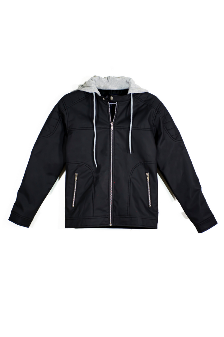 Hooded Zip Jacket - Black