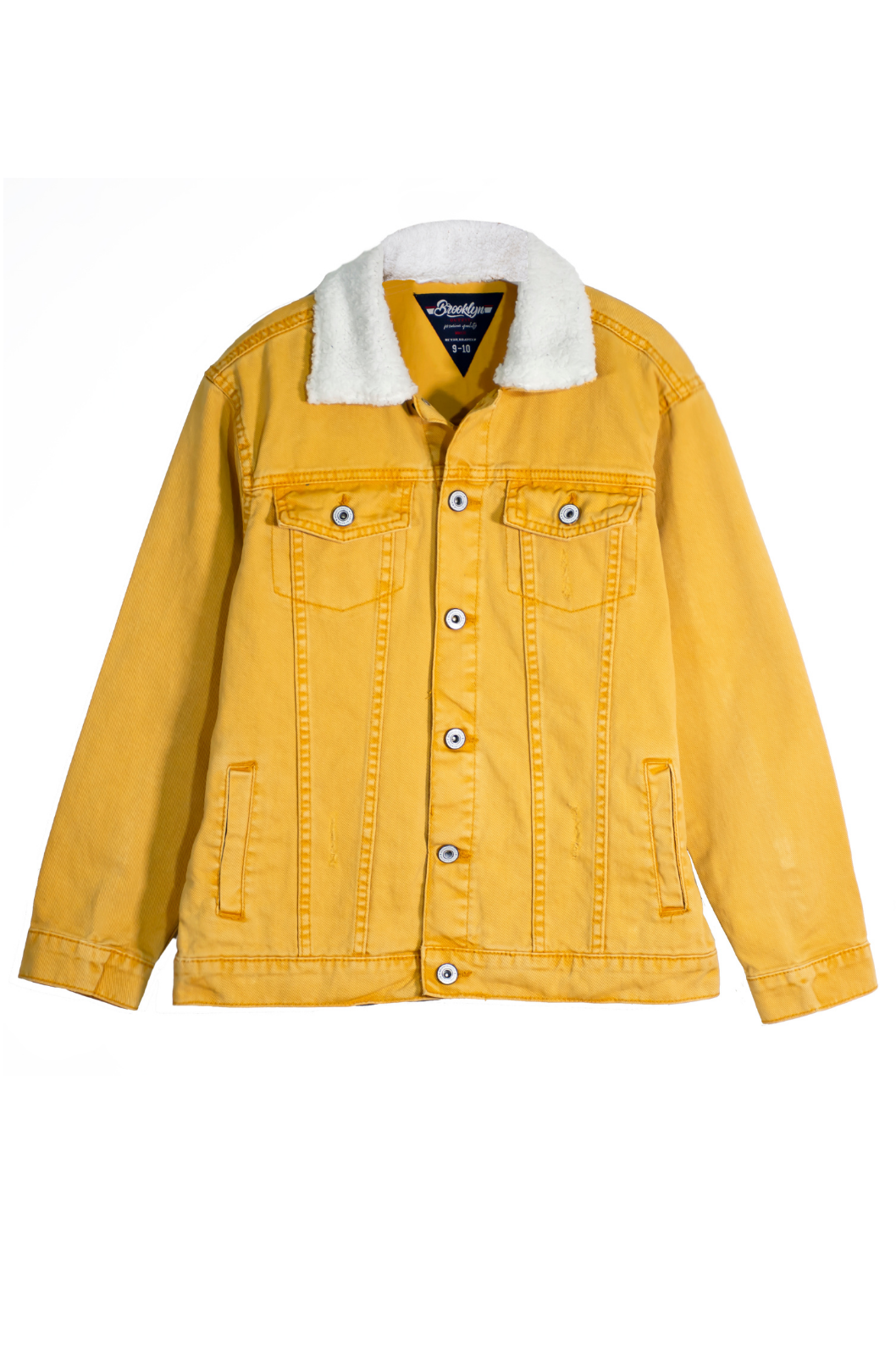 Sherpa Collar Denim Jacket - Mustard