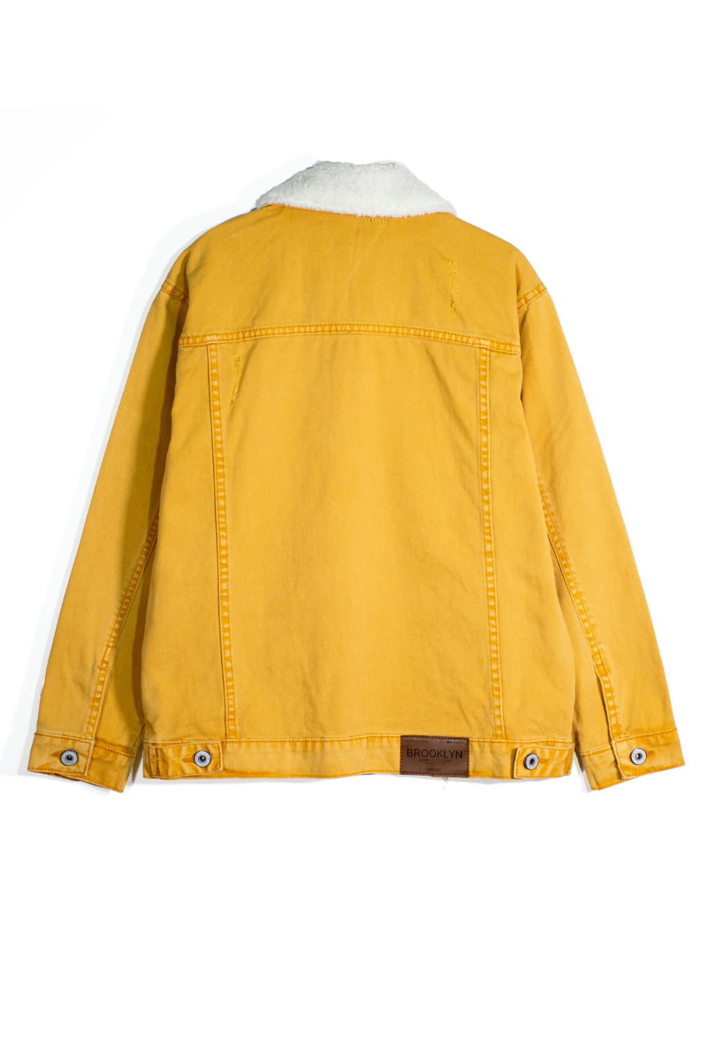 Sherpa Collar Denim Jacket - Mustard