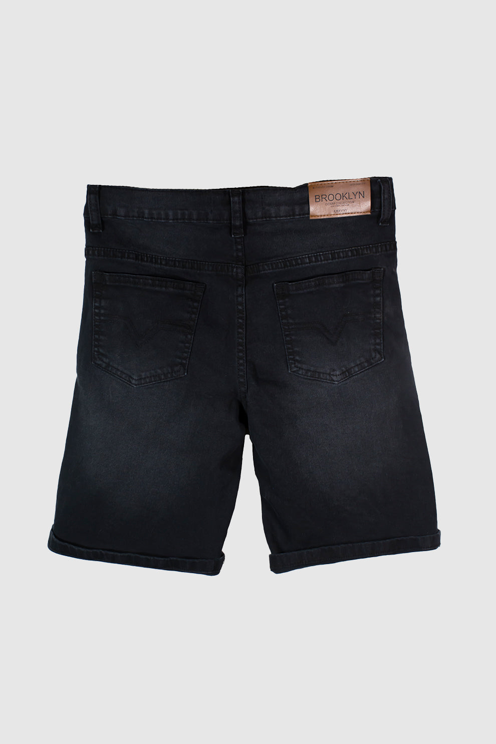 BOYS BLACK DENIM BERMUDA WITH RIPPING ON FRONT