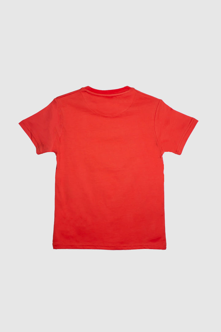 Boys Orange T-Shirt With Head Phone Graphic