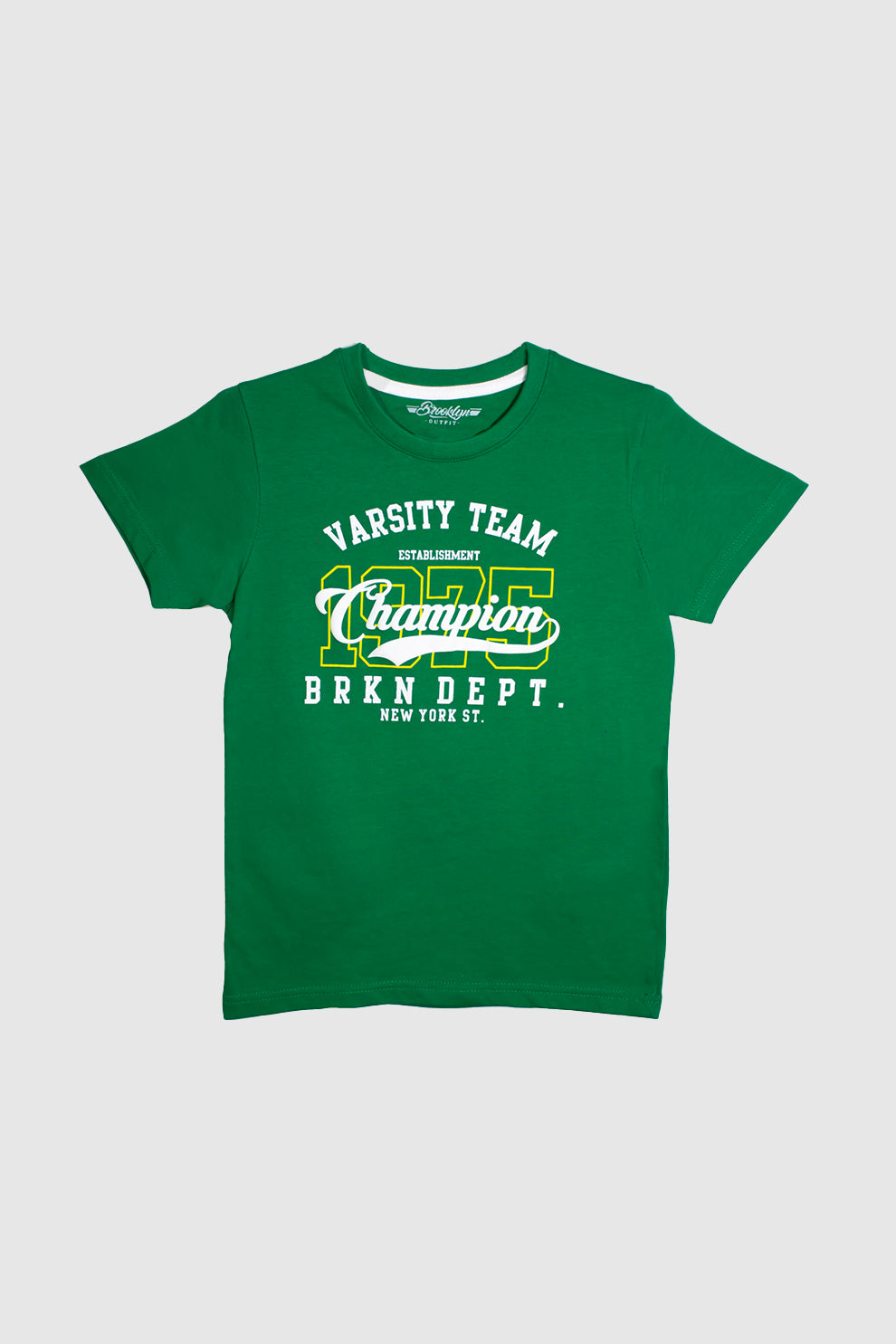 Boys Leaf Green T-Shirt With Puff Printing