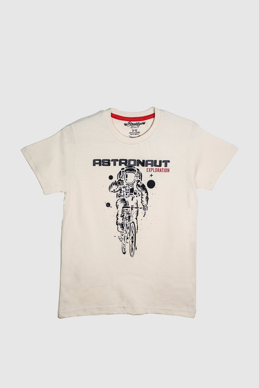 Boys Oatmeal T-Shirt With Astronaut Graphic