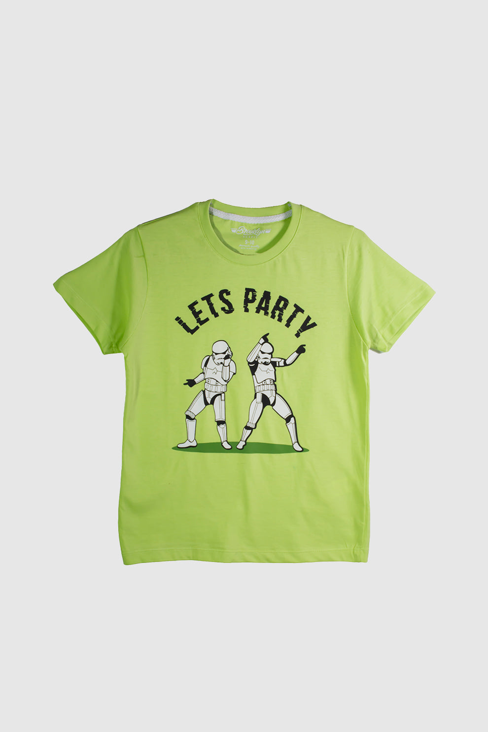 Boys Lt-Green T-Shirt With Lets Party Graphics