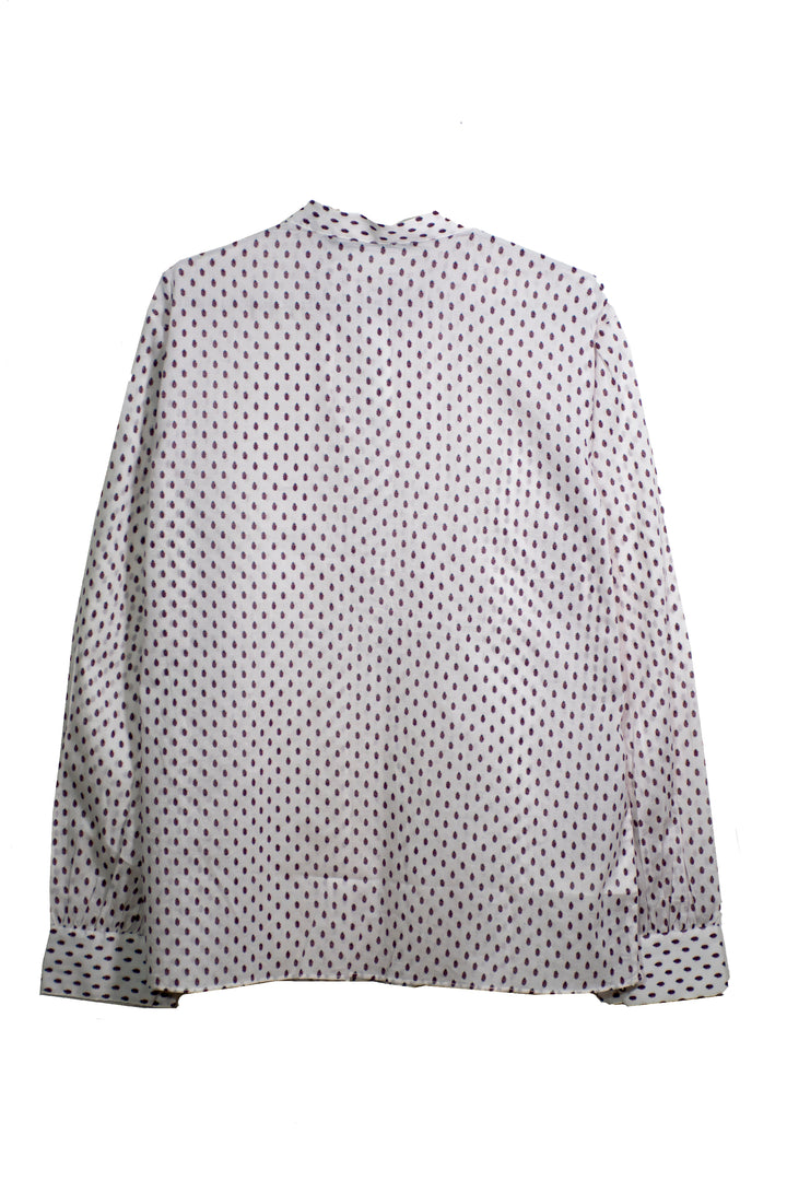 Women Loose Fit Printed Lawn Blouse With Band And Placket