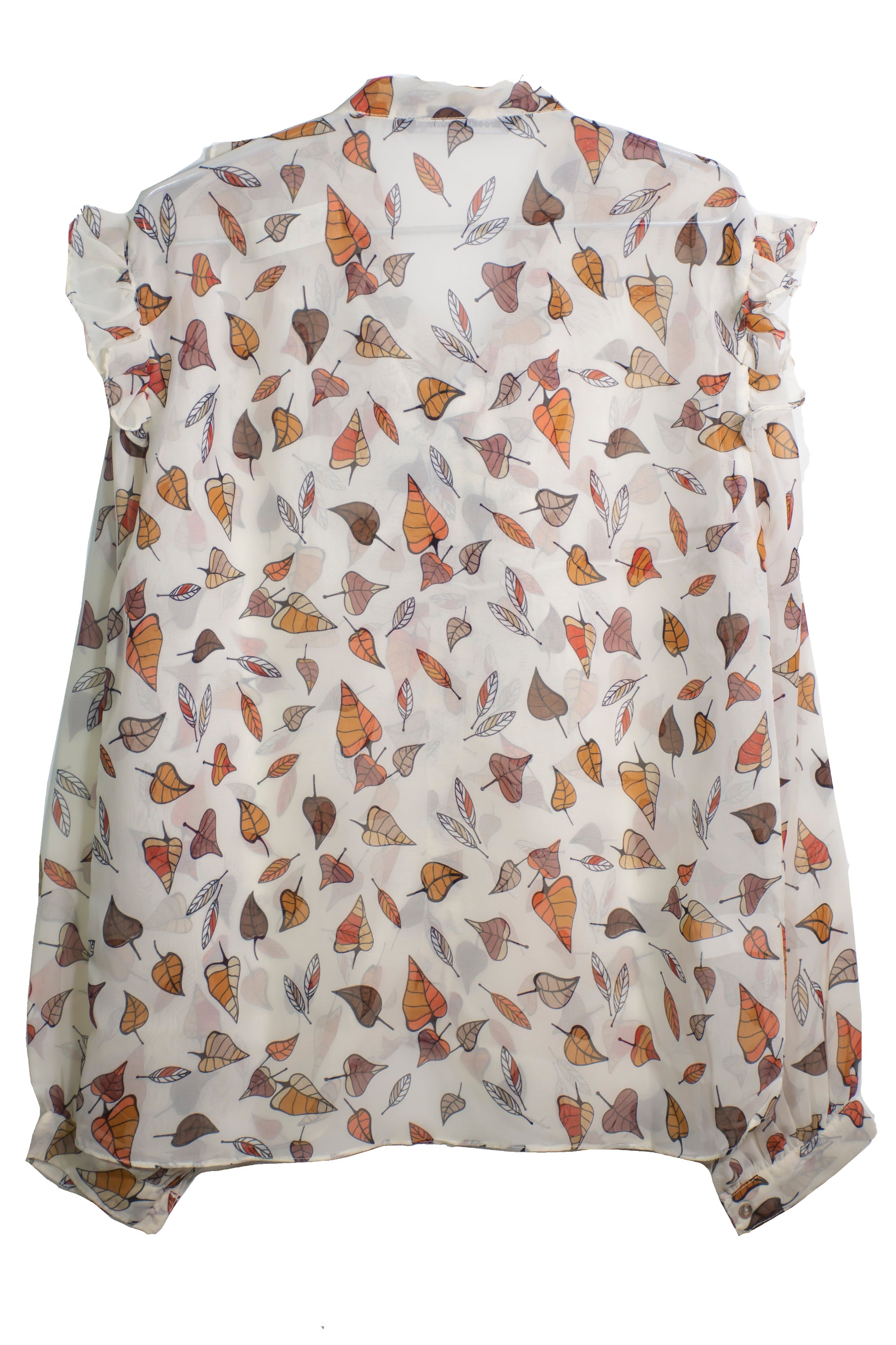 Women Printed Chiffon Top With Ruffles And Tie Knot