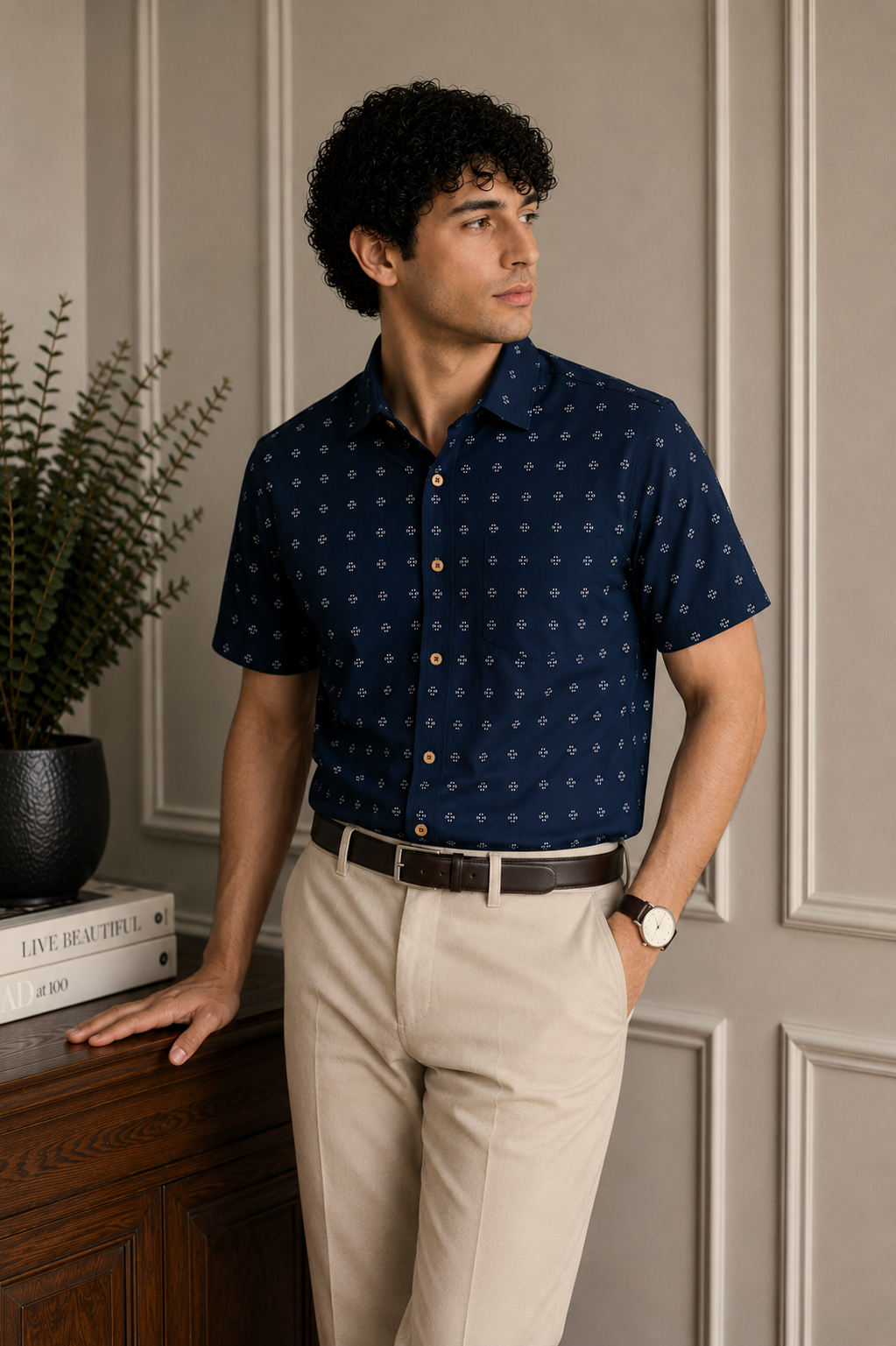 MEN DARK BLUE SHIRT
