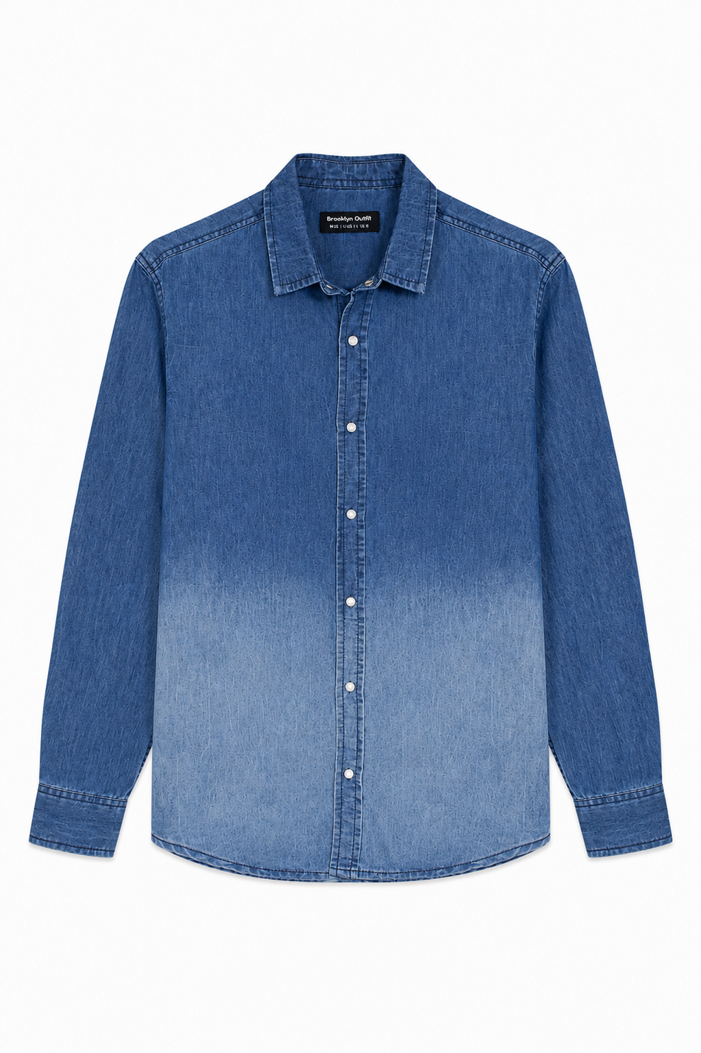 MEN DENIM BLUE SHIRT WITH SNAP BUTTONS
