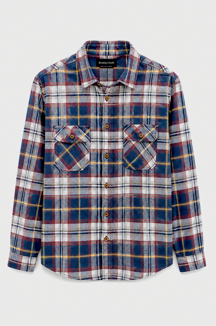Men's Classic Multi-Color Plaid Flannel Shirt