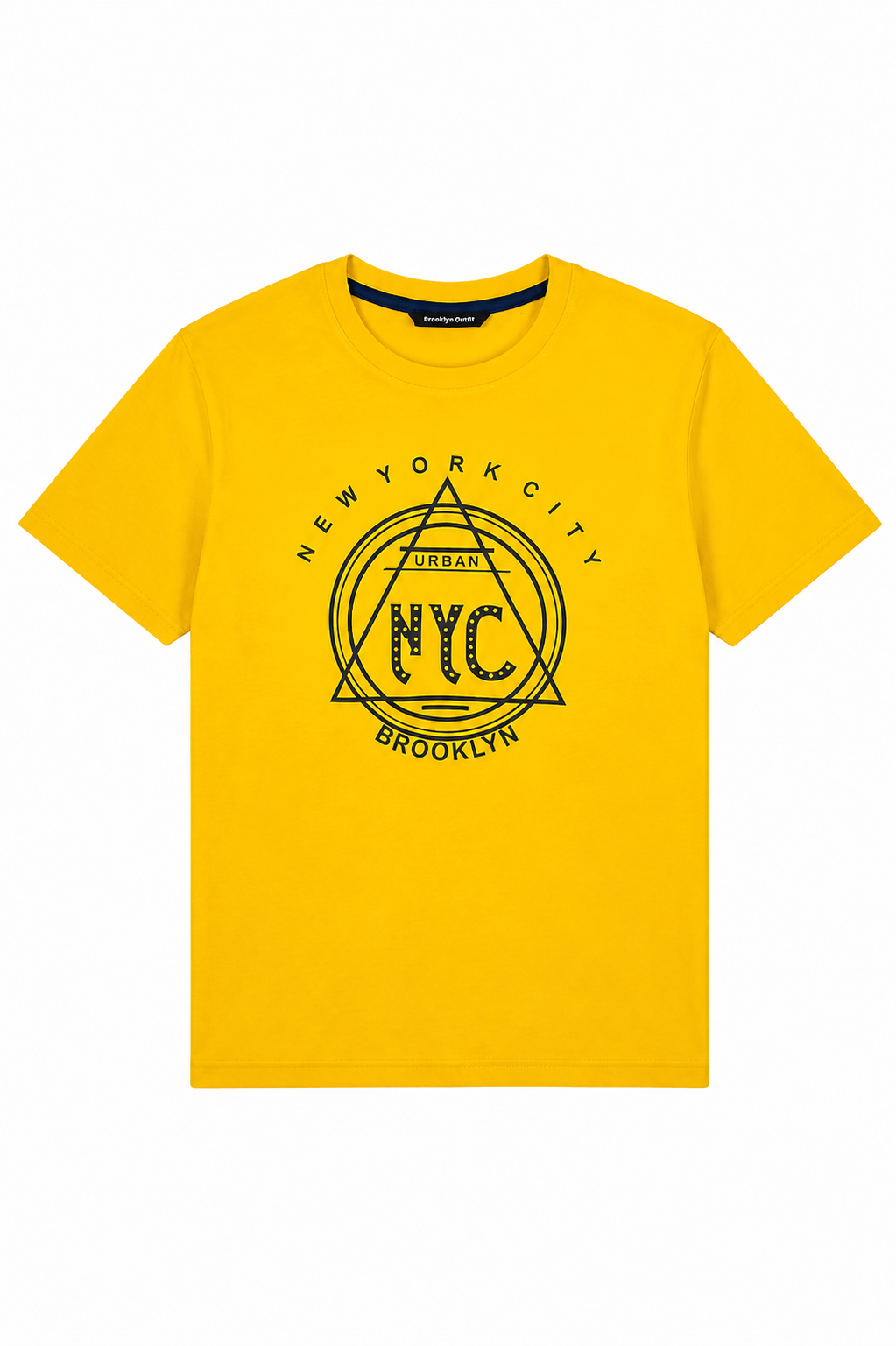 Men Relaxed Fit Yellow T-Shirt With Slogan Graphic