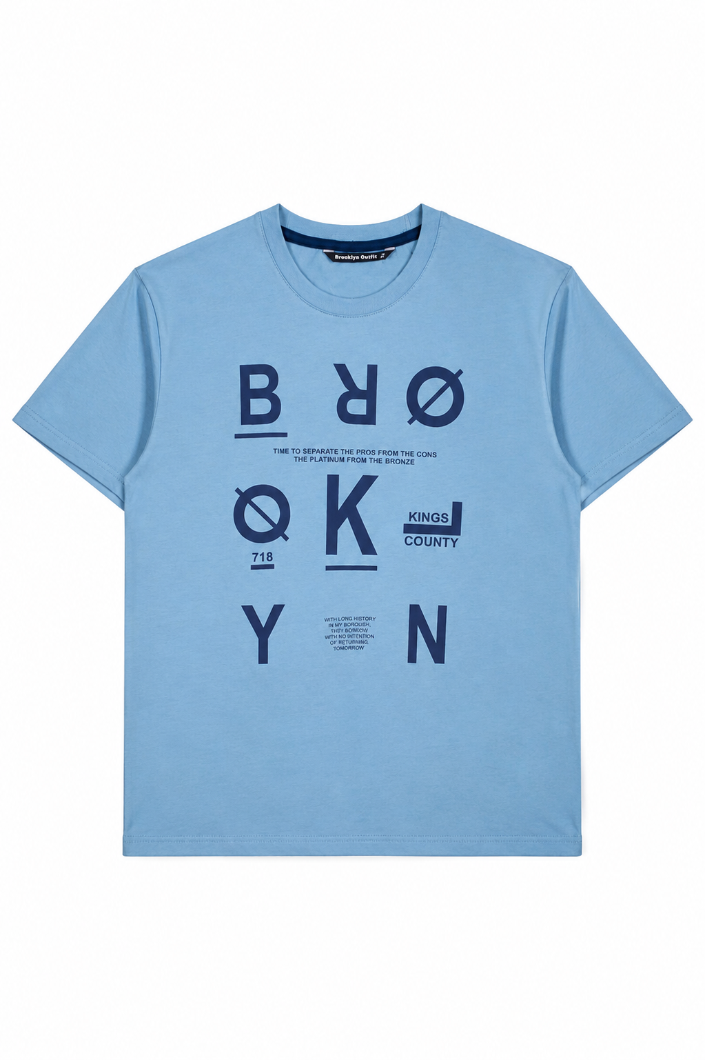 Men Relaxed Fit Moose Blue T-Shirt With Slogan Graphic