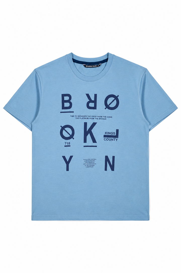 Men Relaxed Fit Moose Blue T-Shirt With Slogan Graphic