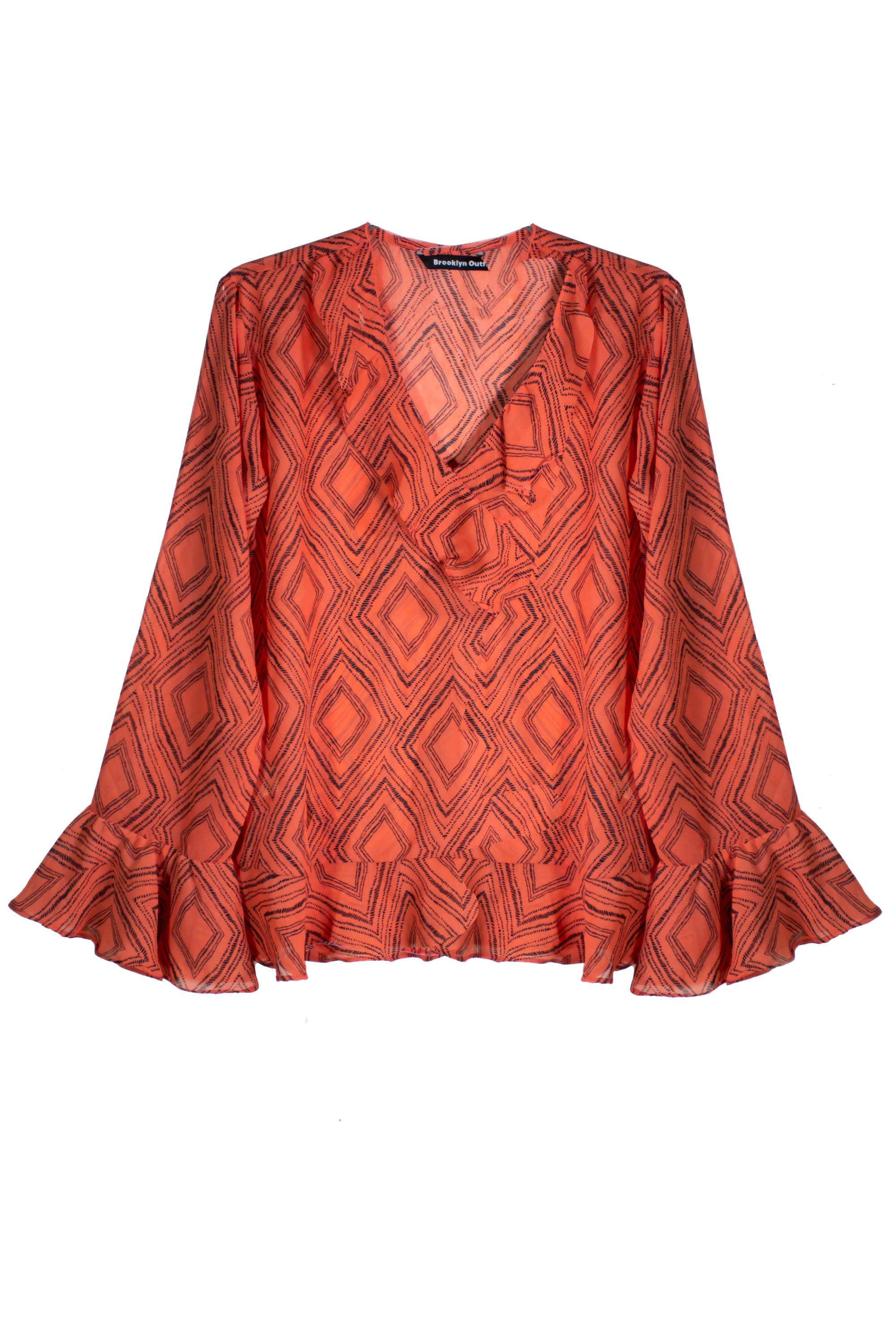 Women Printed Peplum Top With Ruffles