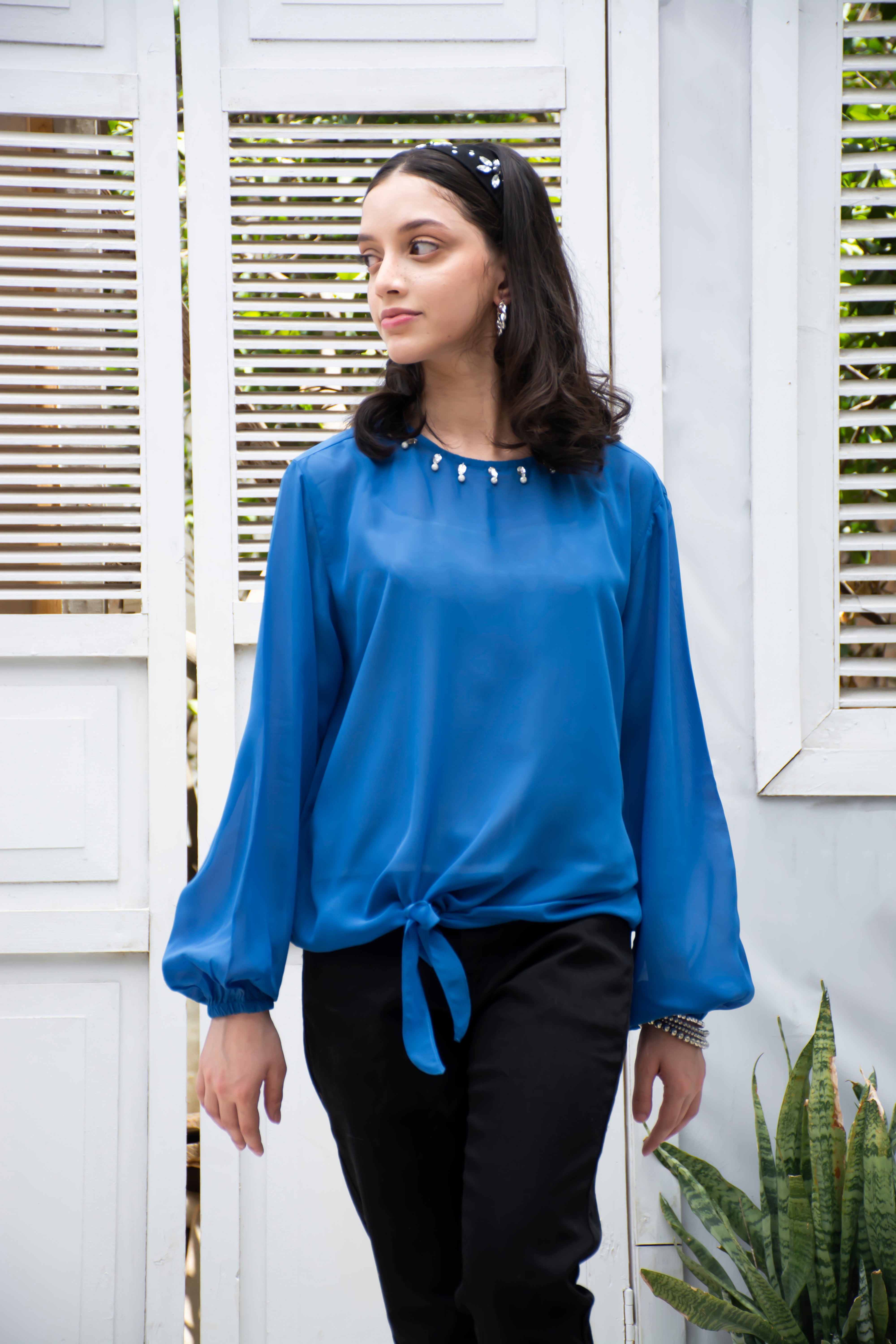 Women Chiffon Top With Embellishment