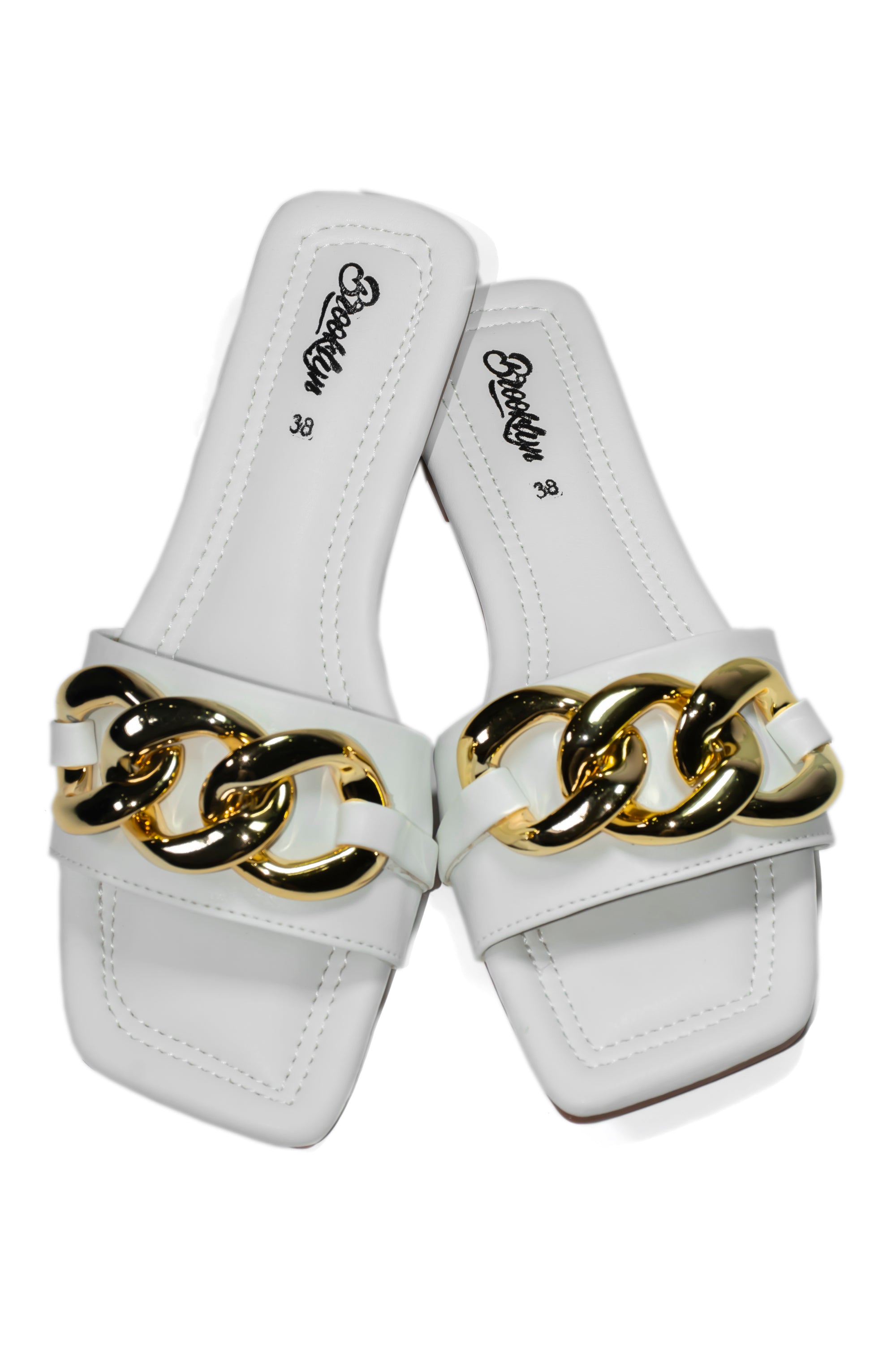 Elegant Gold Chain Slide Sandals