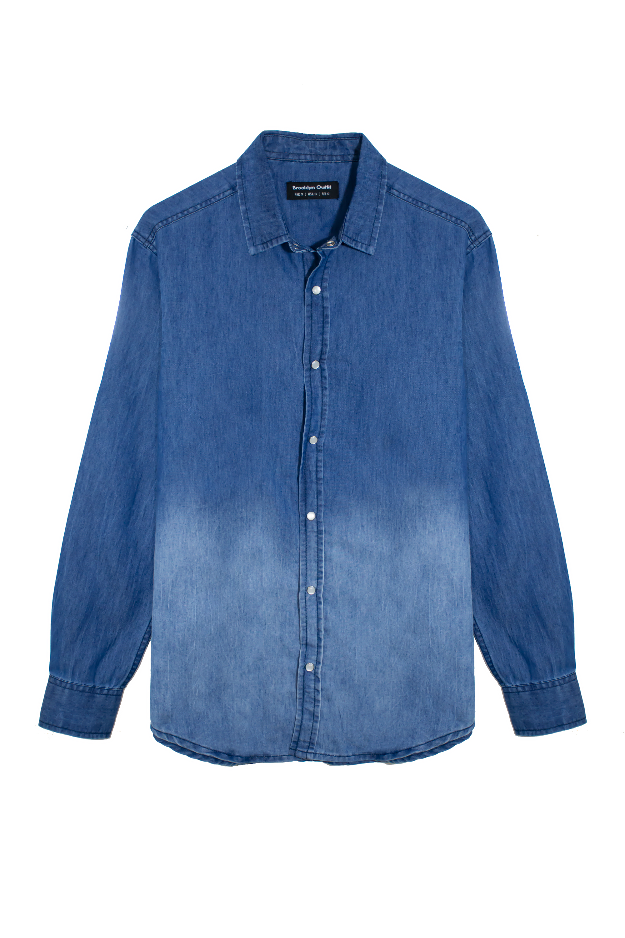 MEN DENIM BLUE SHIRT WITH SNAP BUTTONS