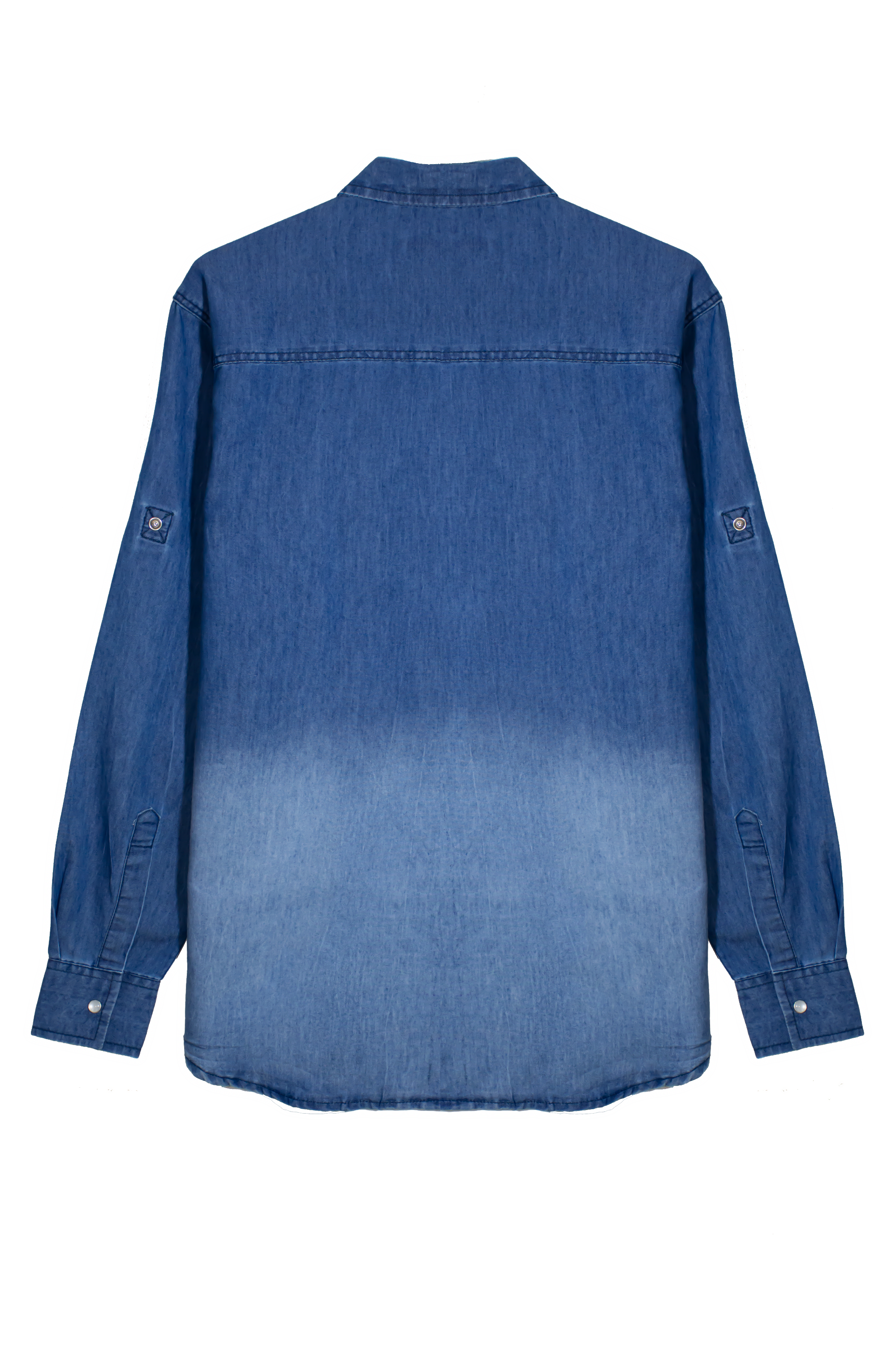 MEN DENIM BLUE SHIRT WITH SNAP BUTTONS