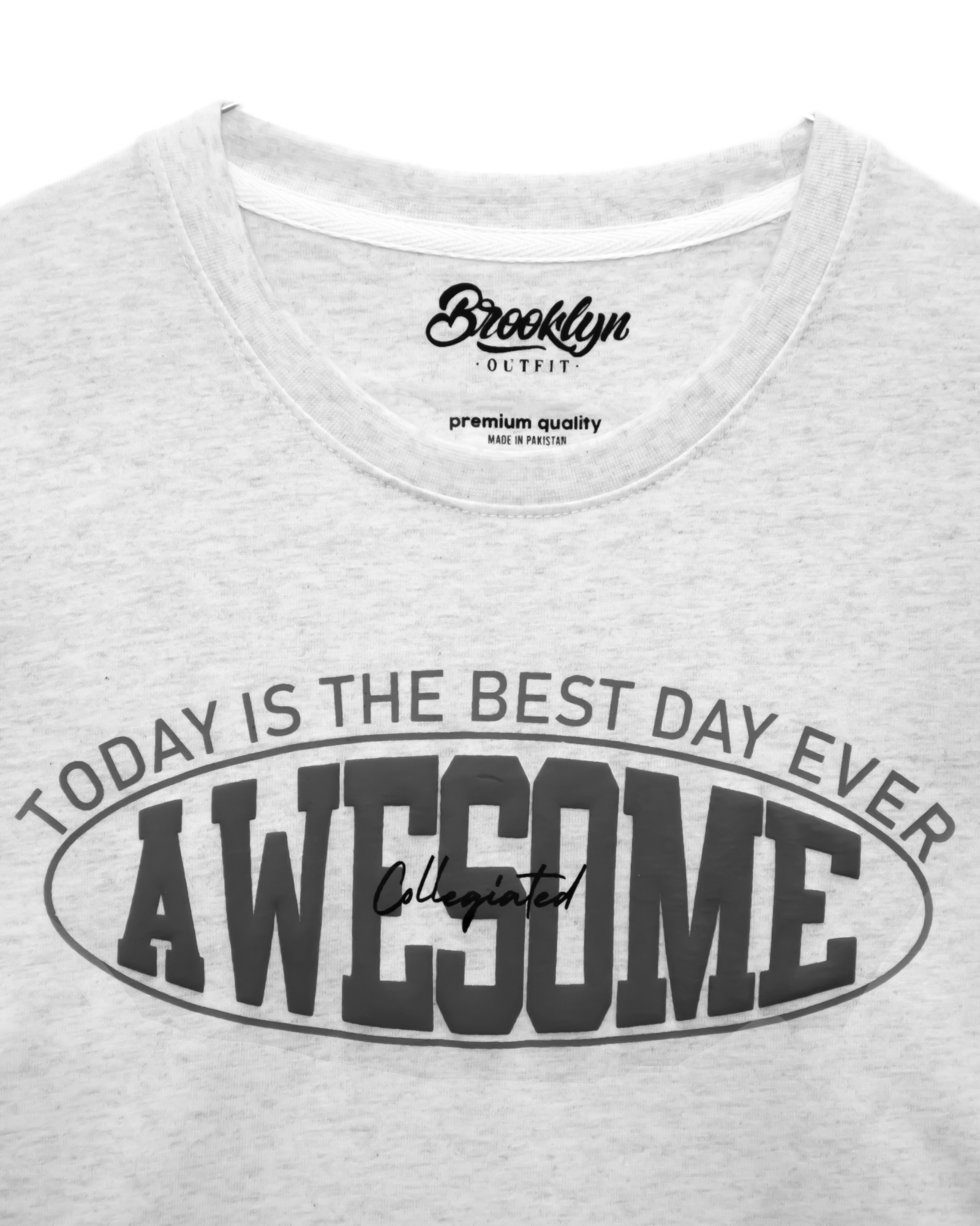 MEN REGULAR FIT OFF-WHITE/GREY T-SHIRT WITH AWESOME GRAPHICS