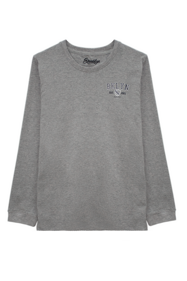 BOYS REGULAR FIT DARK GREY T-SHIRT WITH BKLYN GRAPHICS