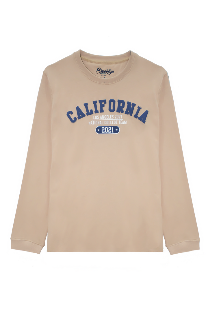 Men Regular Fit Brown T-Shirt with California Graphics