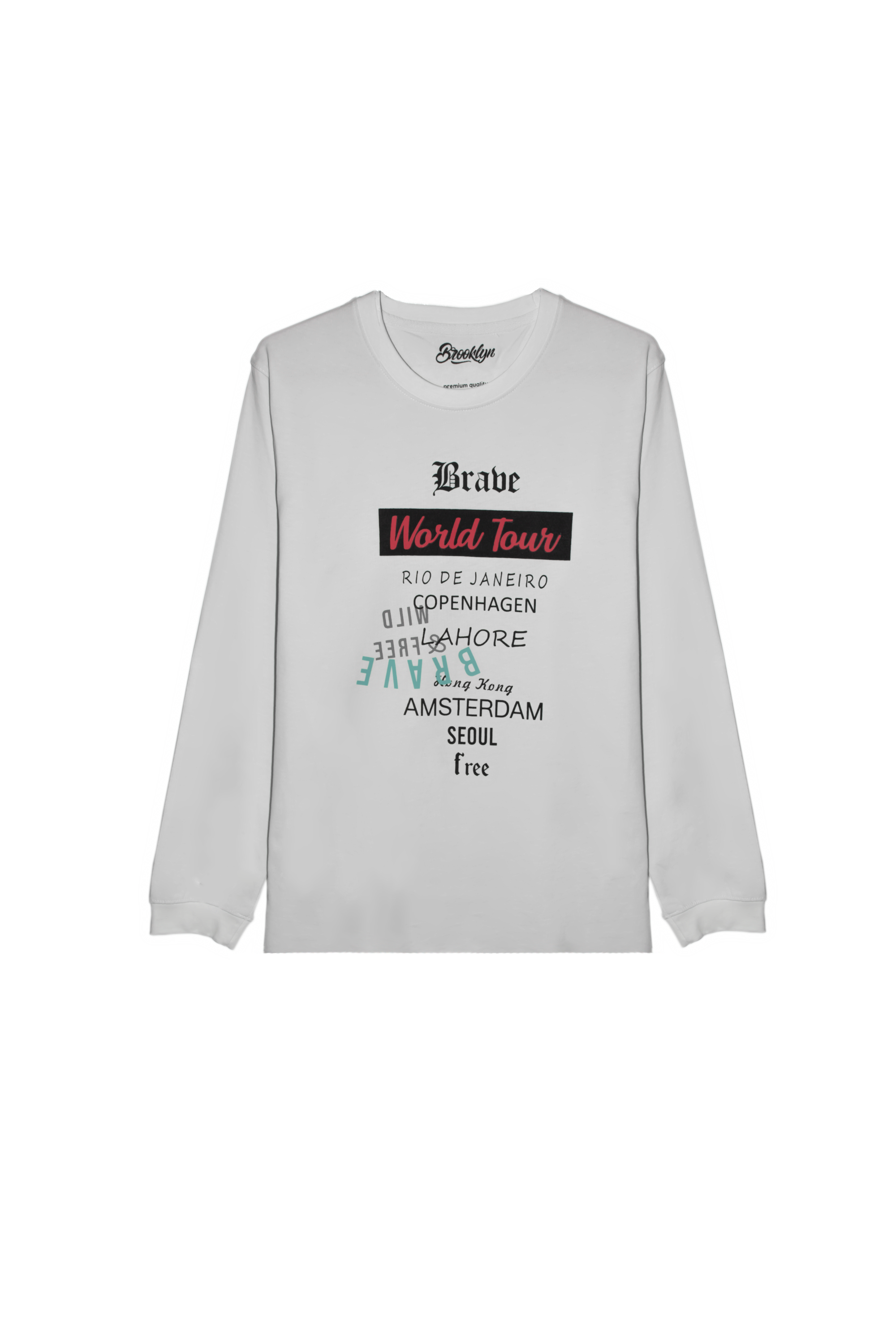 Boys Regular Fit World Tour Slogan Tee