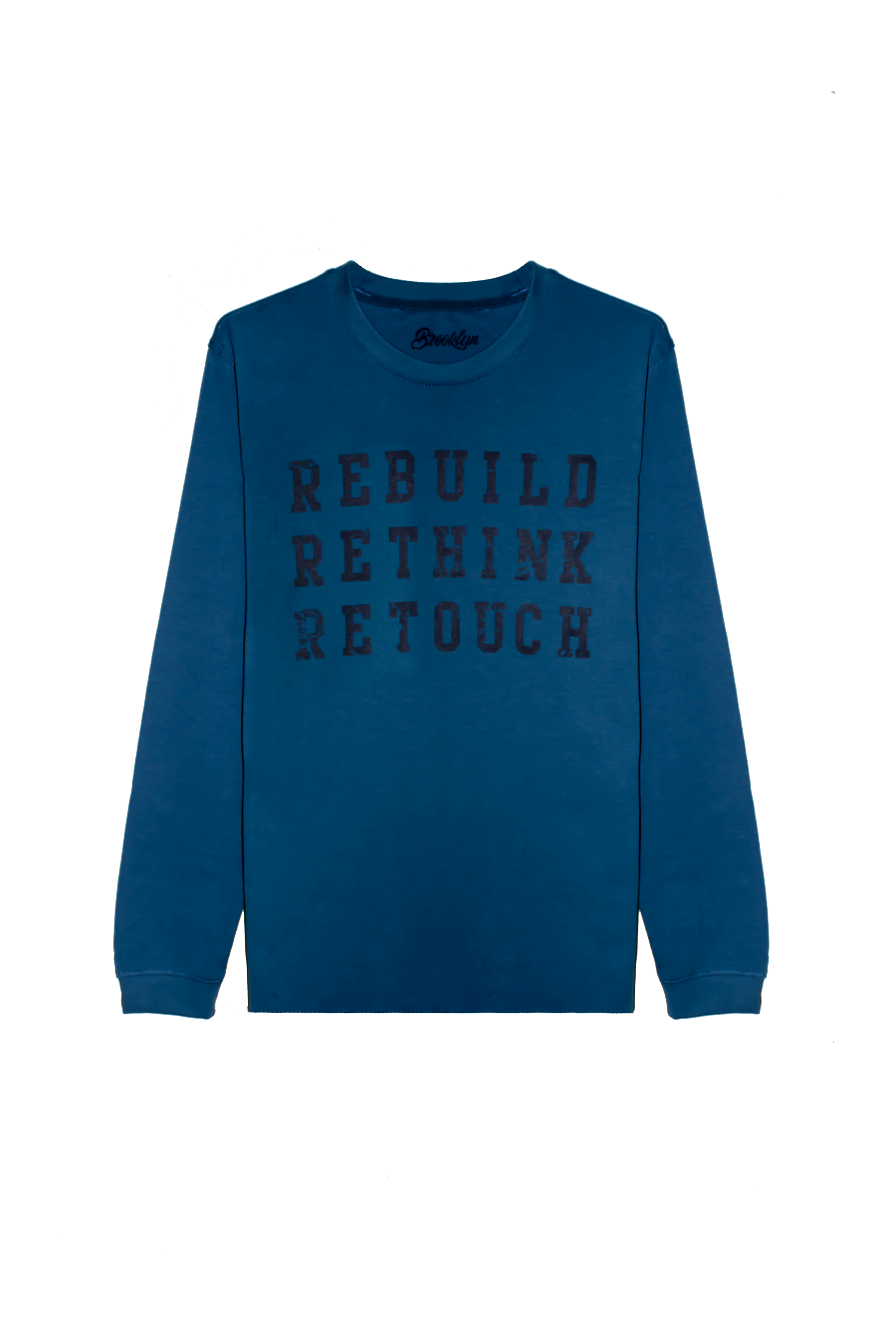 Boys Regular Fit Dark Navy T-Shirt with Rebuild Statement