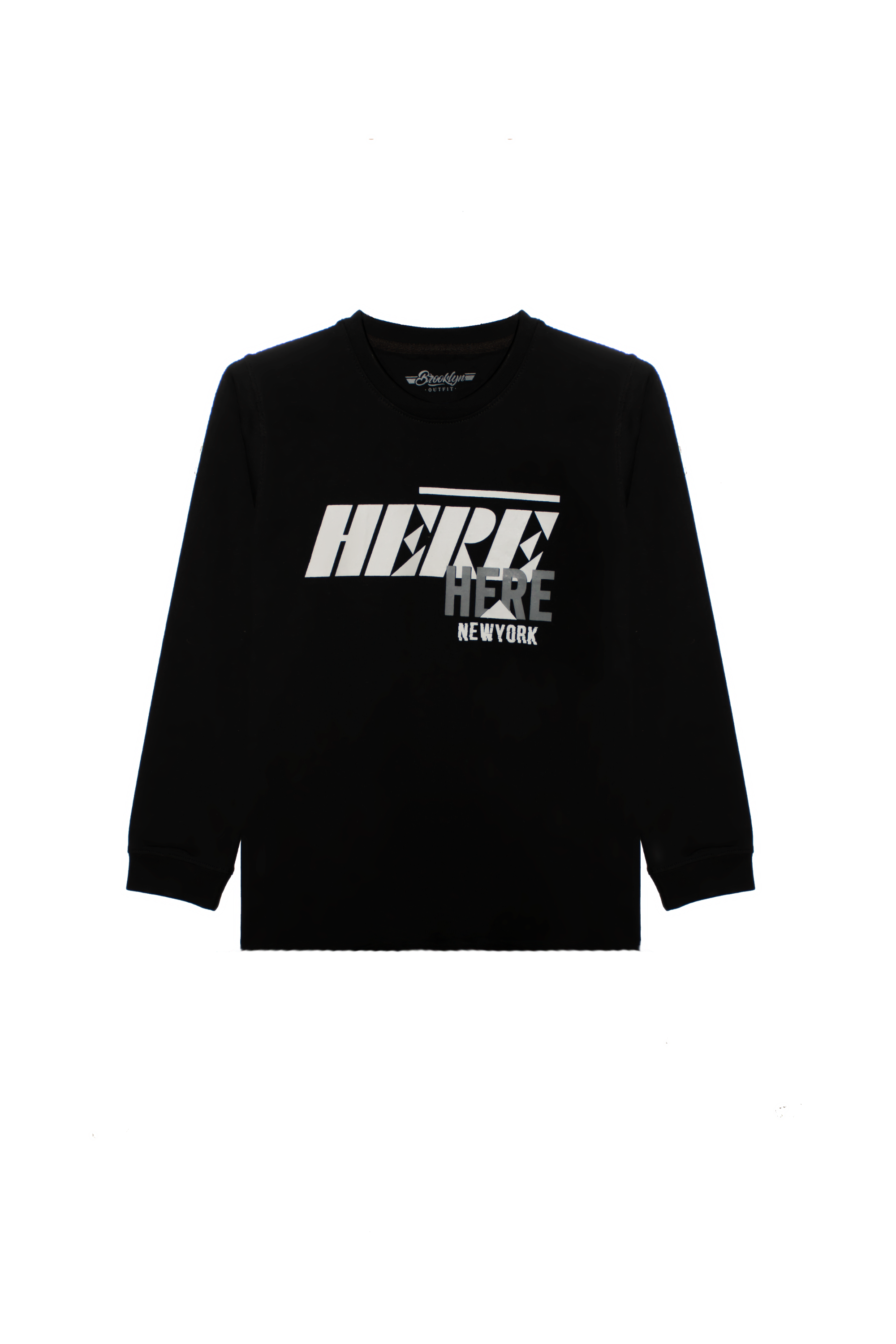 Boys Regular Fit Black T-Shirt with New York Printing