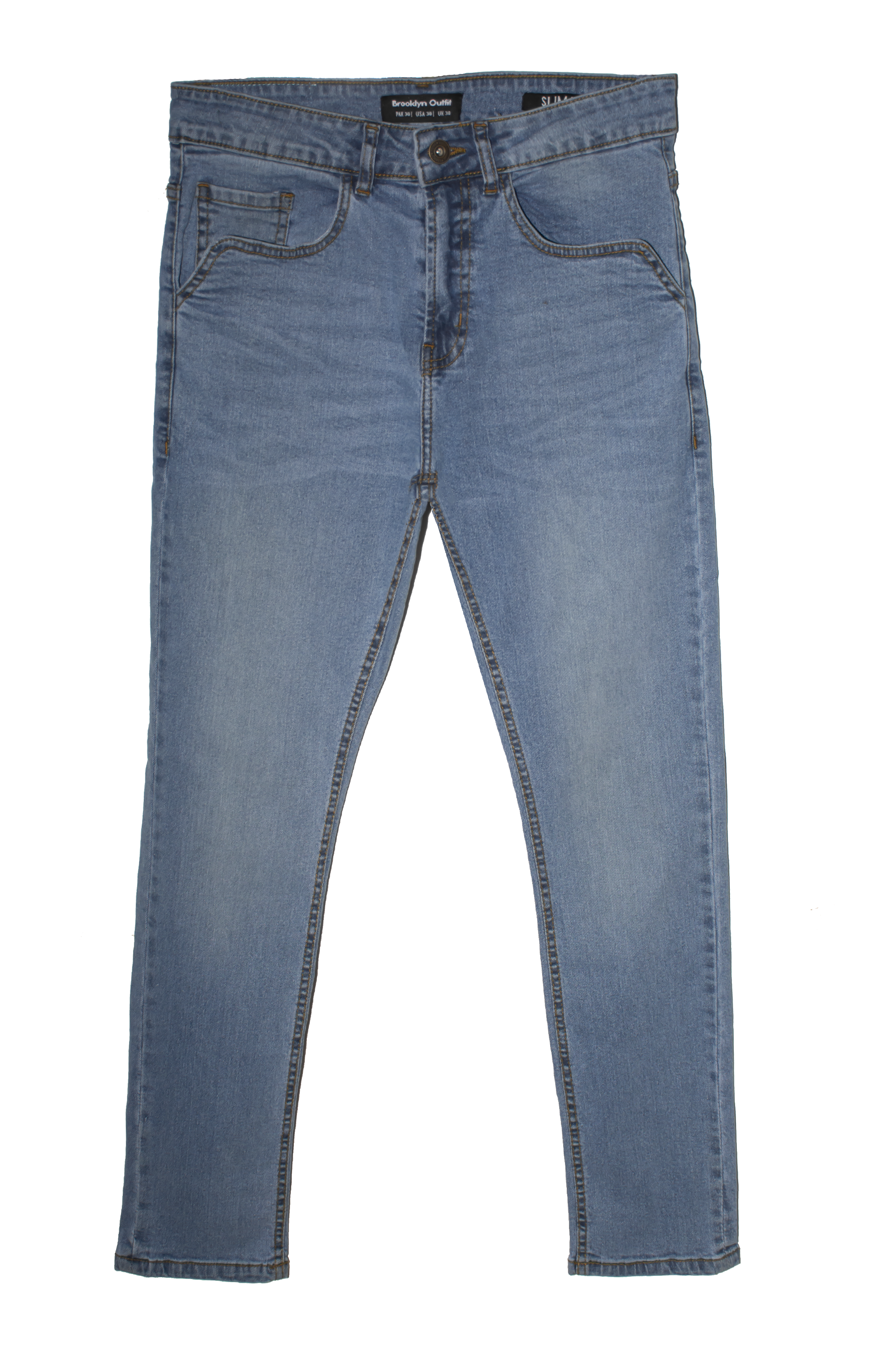 MEN SLIM FIT STONE BLUE WASH JEANS