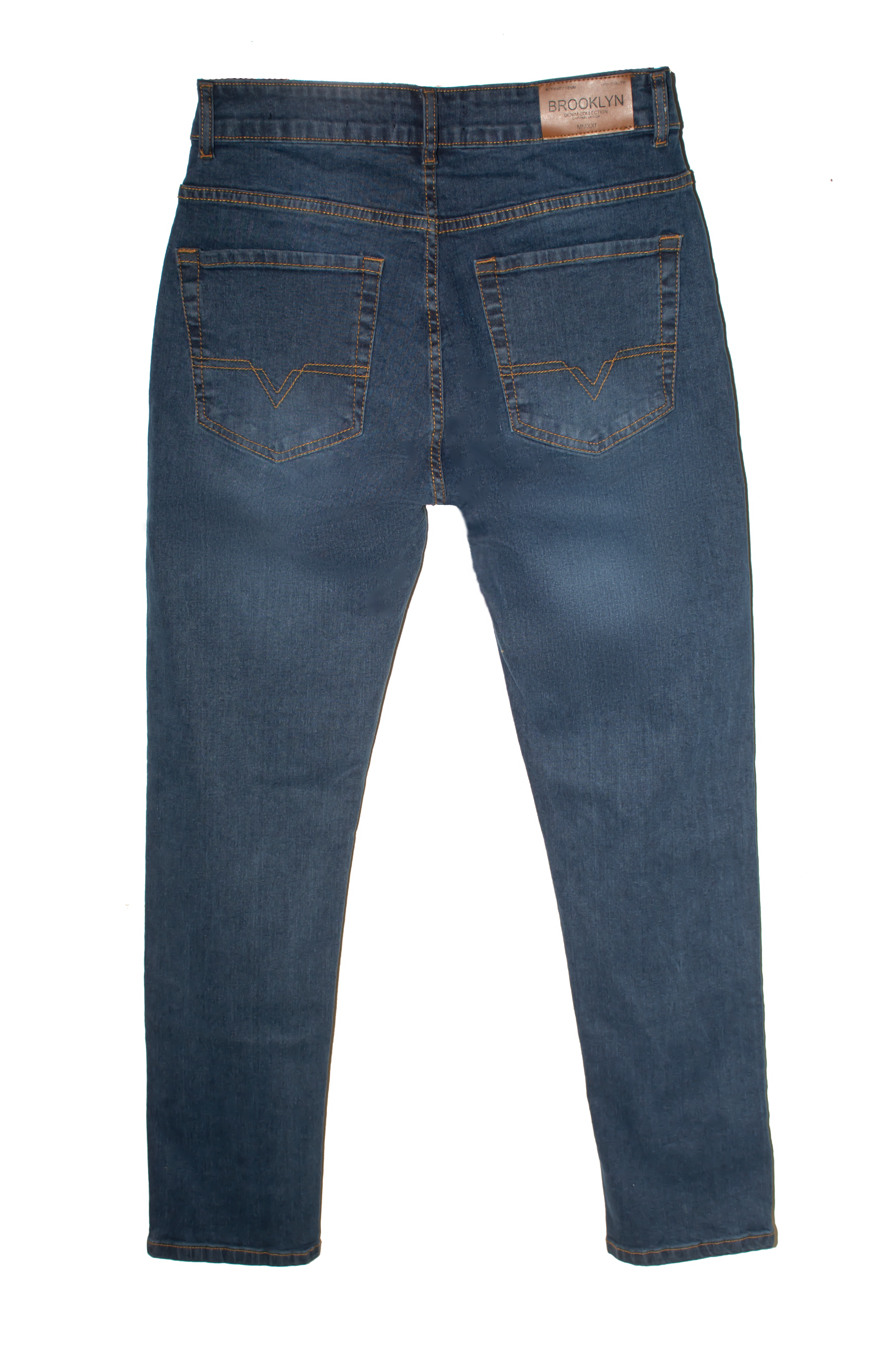 MEN RELAXED FIT MID BLUE WASH JEANS