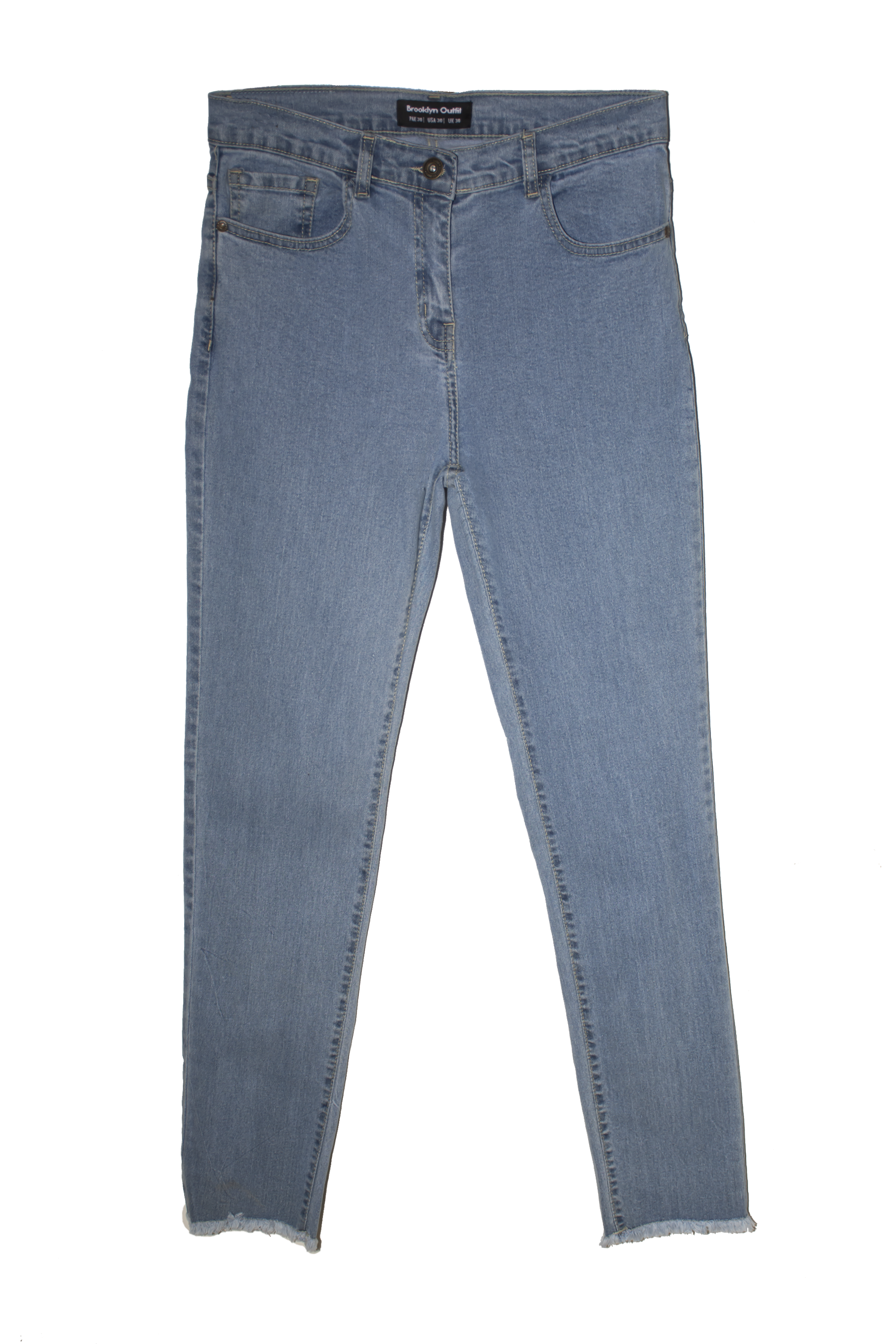 WOMEN SKINNY FIT BLEACH WASH JEANS