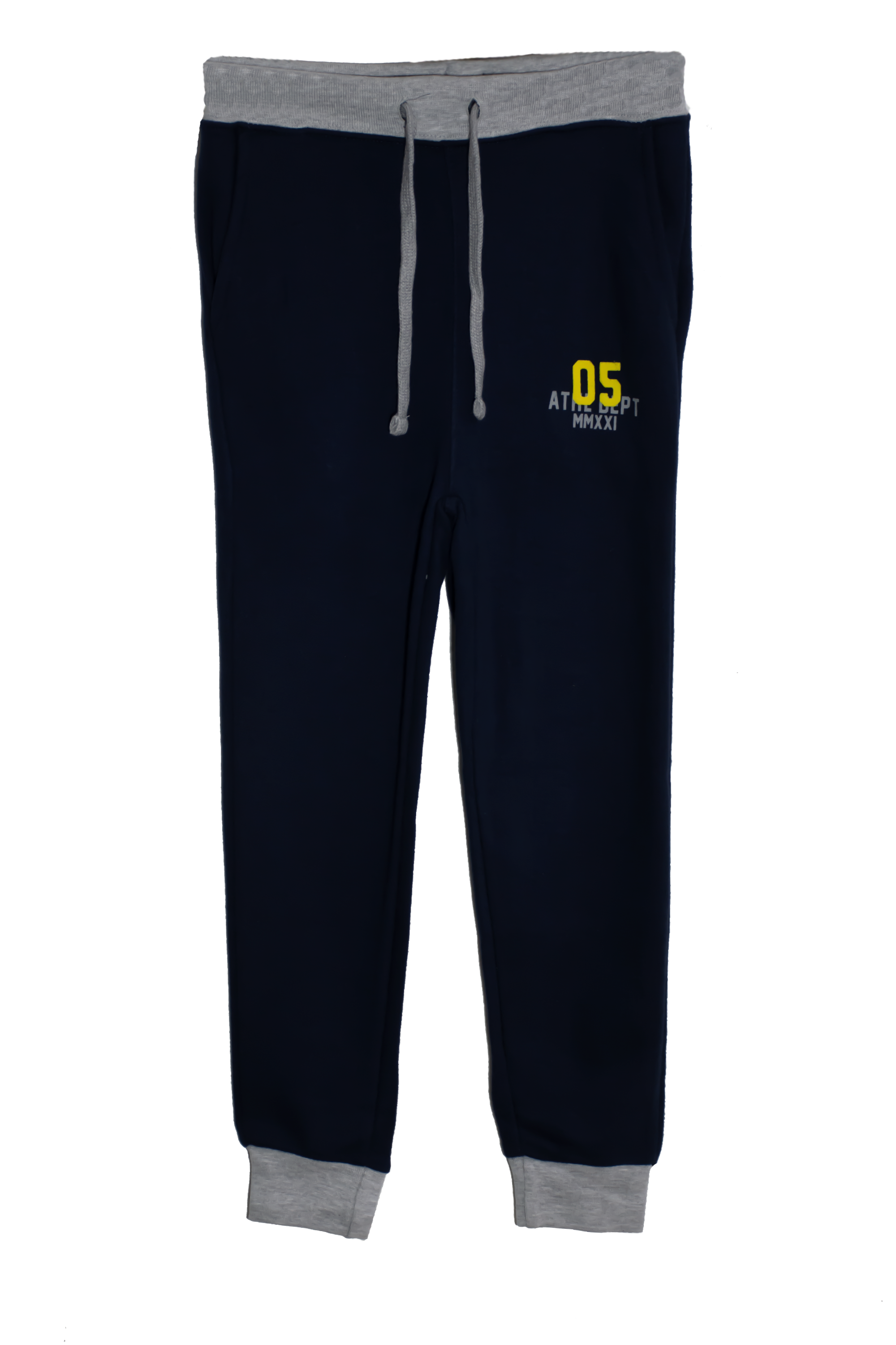 BOYS DARK BLUE CUT & SEW KNITTED TROUSER