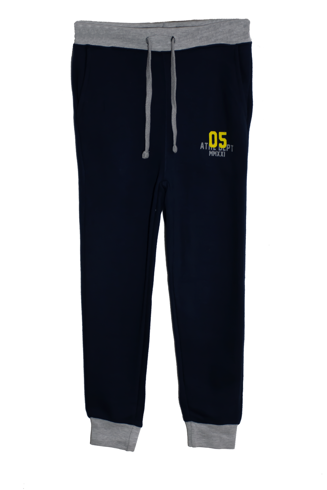 BOYS DARK BLUE CUT & SEW KNITTED TROUSER