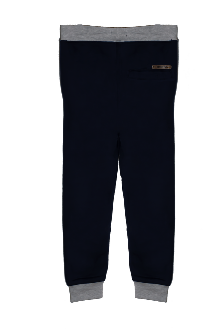 BOYS DARK BLUE CUT & SEW KNITTED TROUSER