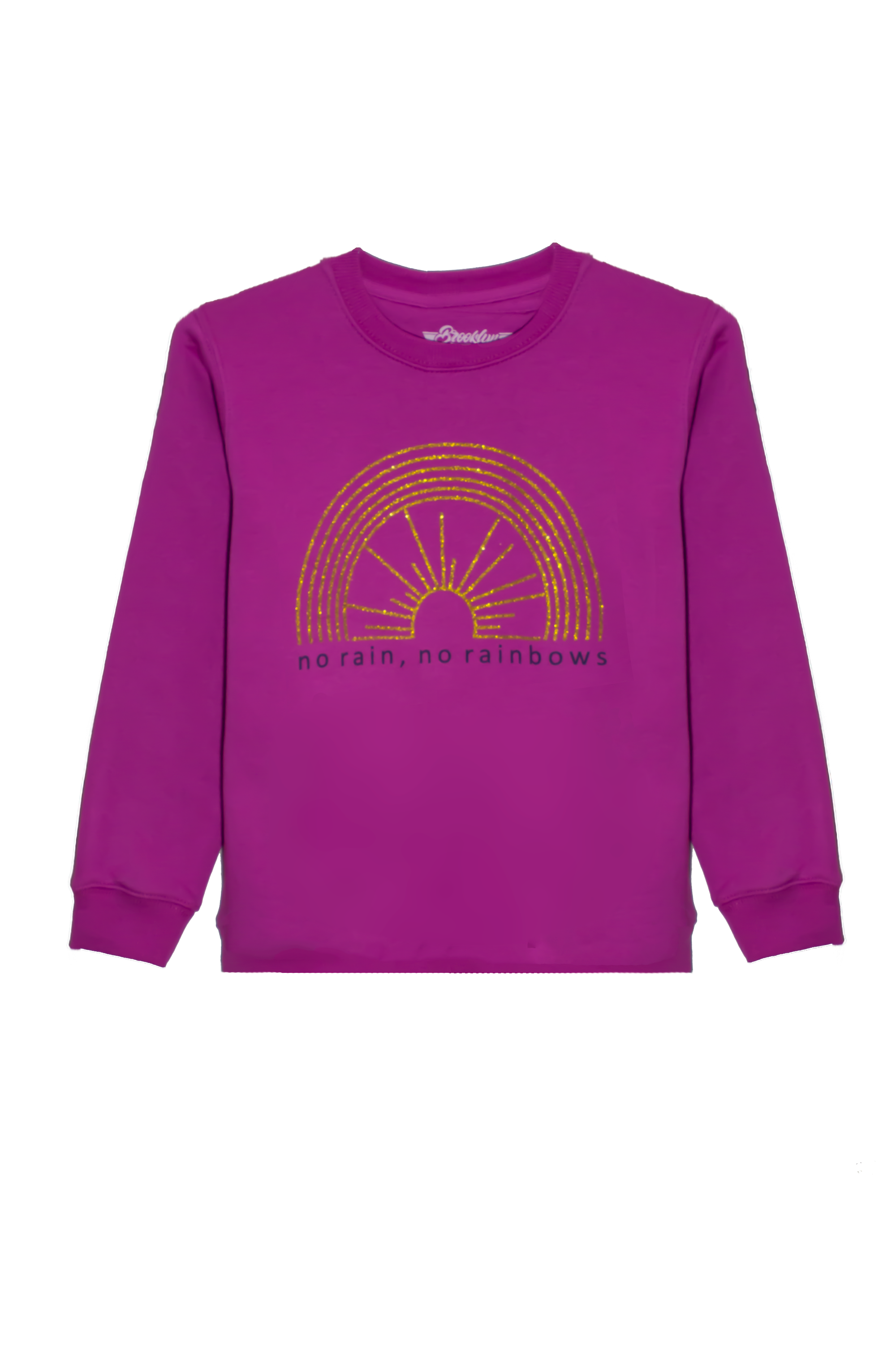 Girls Rose Violet Sweatshirt With No Rain Statement