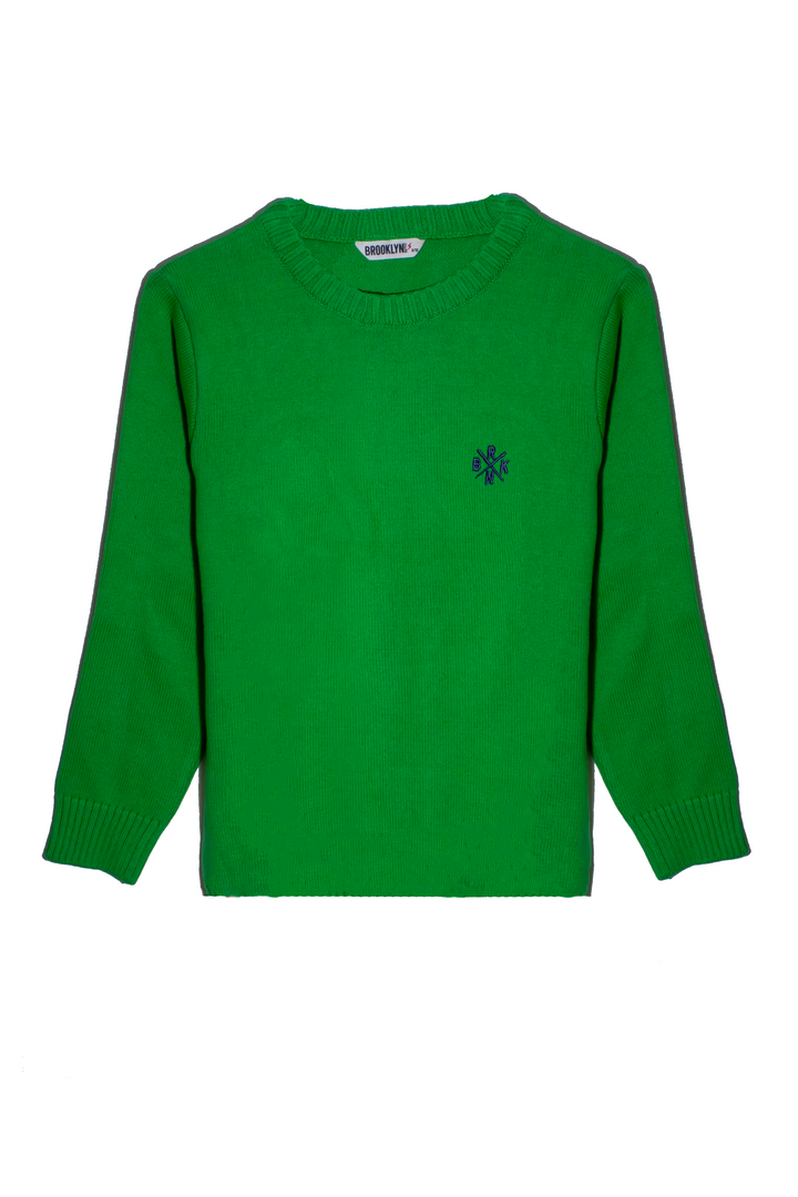 Boys Green Crew Neck Sweater