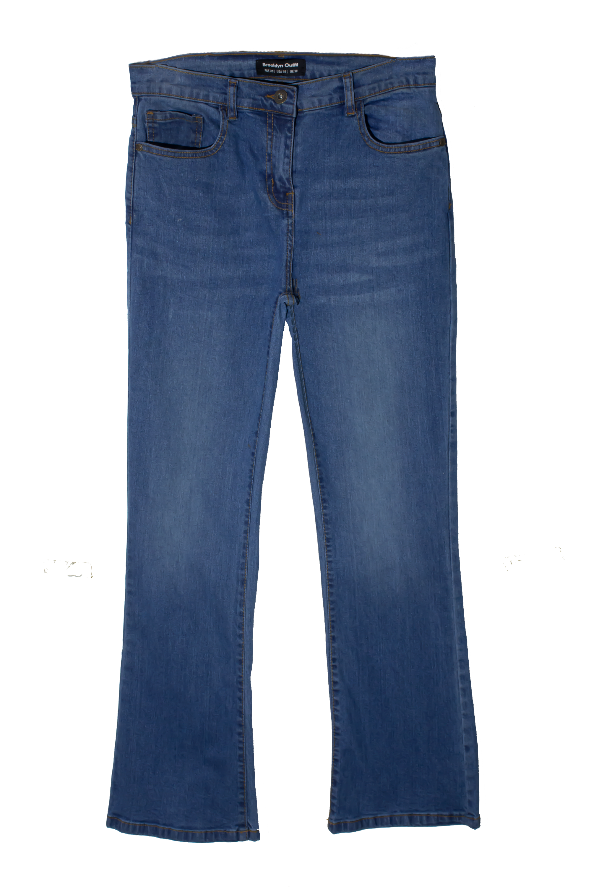 WOMEN MID BLUE FLARED JEANS