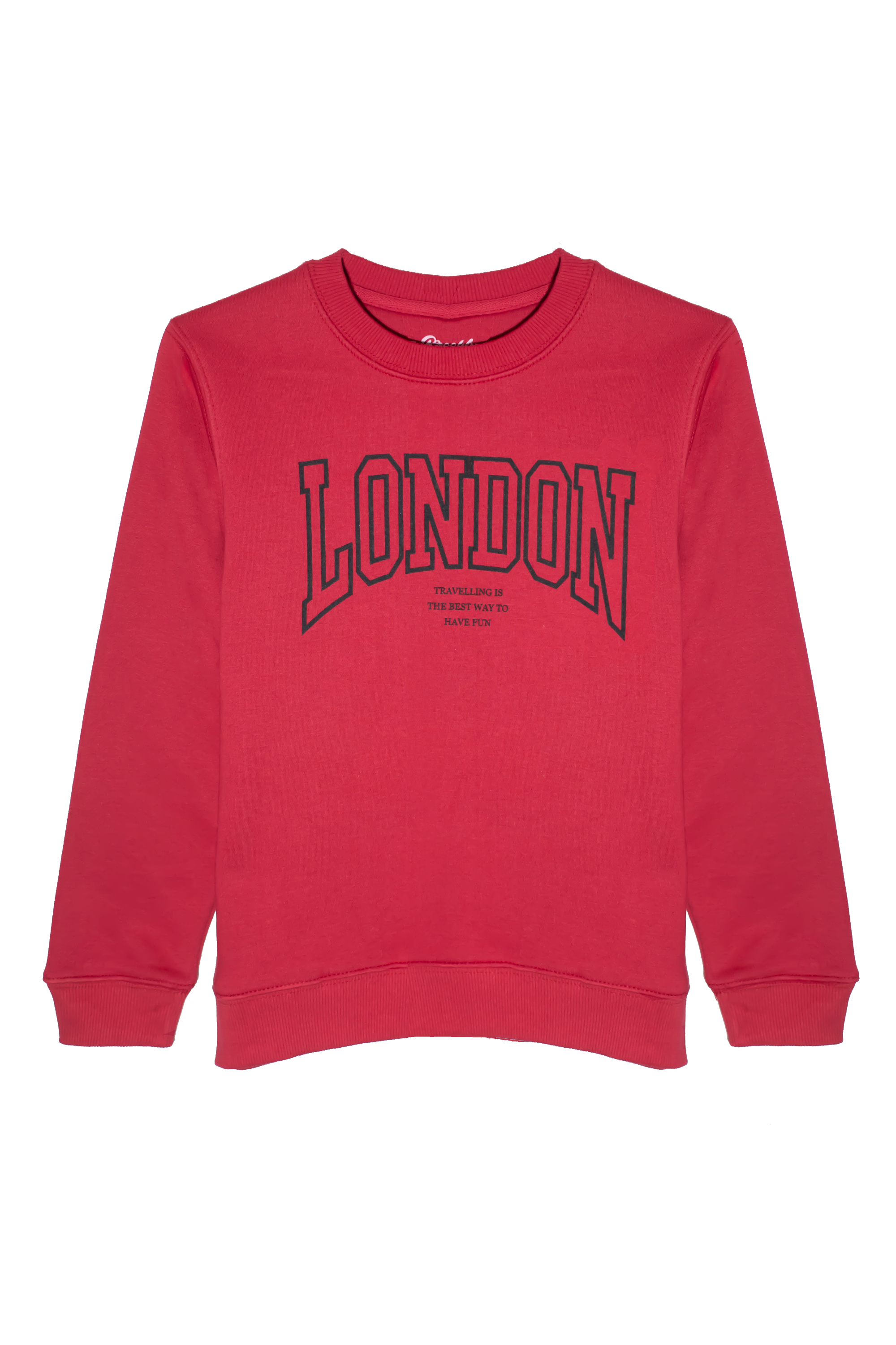 Girls Red Sweatshirt with London Printing
