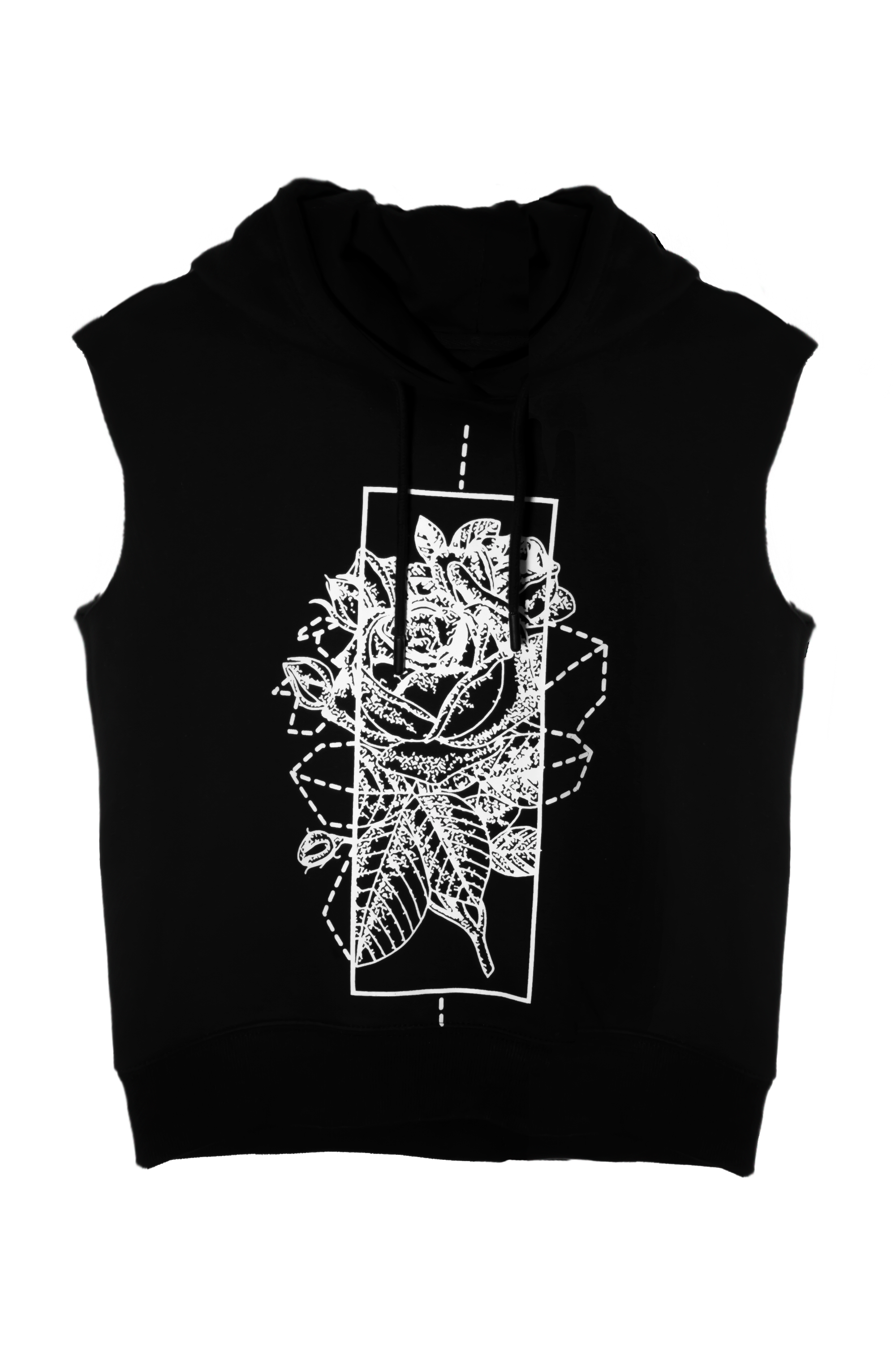 Floral Graphic Sleeveless Hoodie