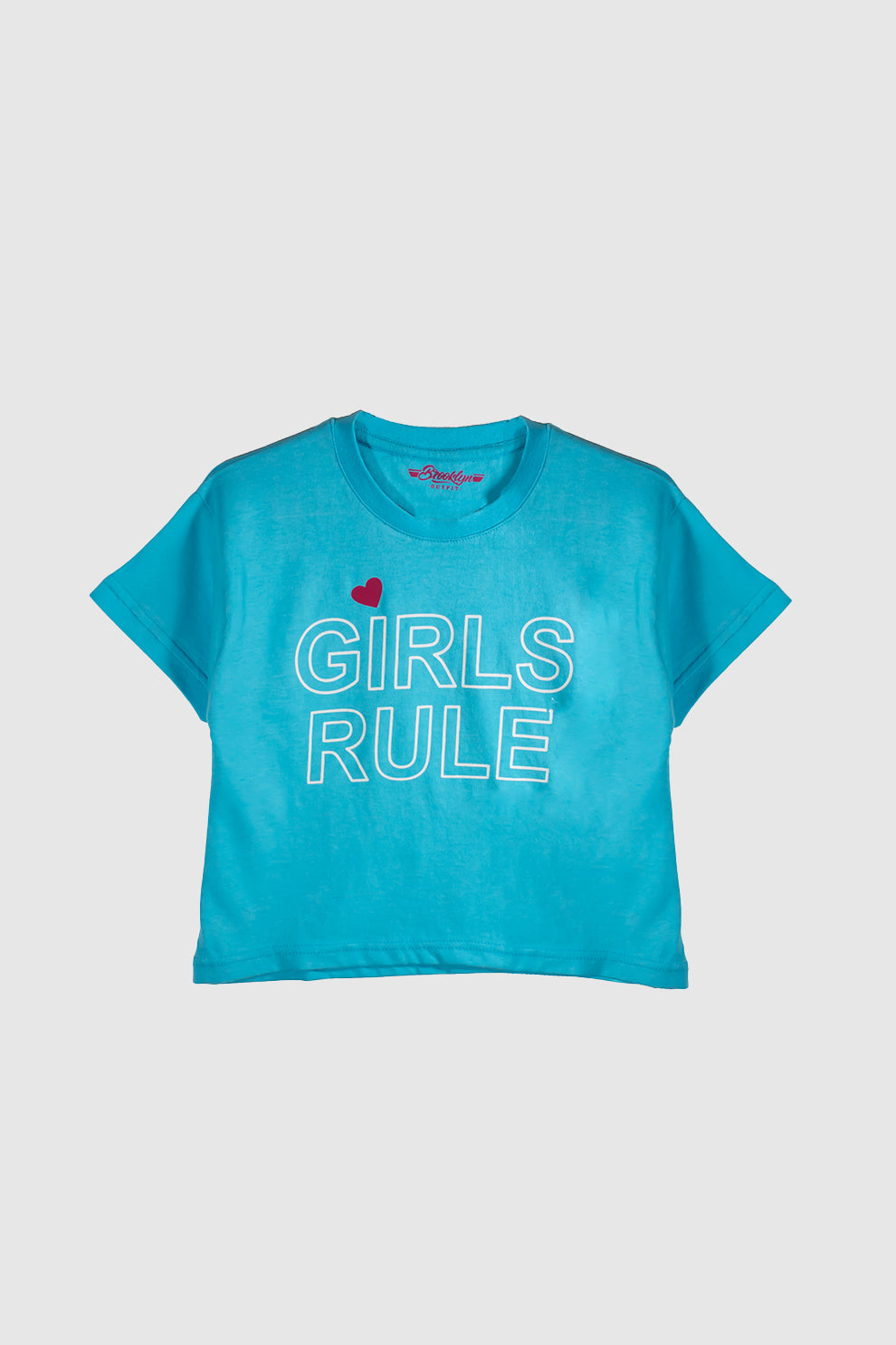 Girls Light Blue T-Shirt With Girls Rules Graphic