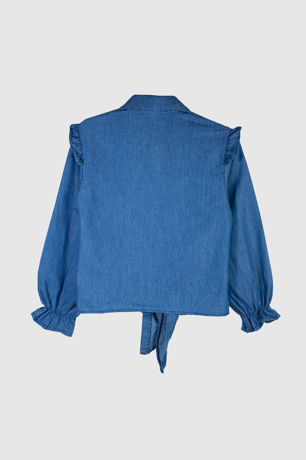 Girls Chambray Button Down With Tie Knot