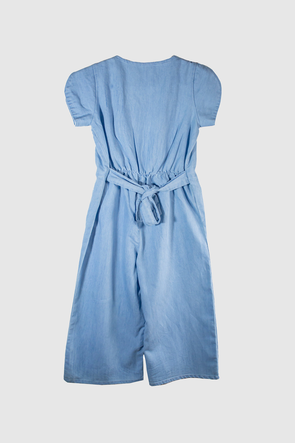 Girls Printed Denim Dungaree